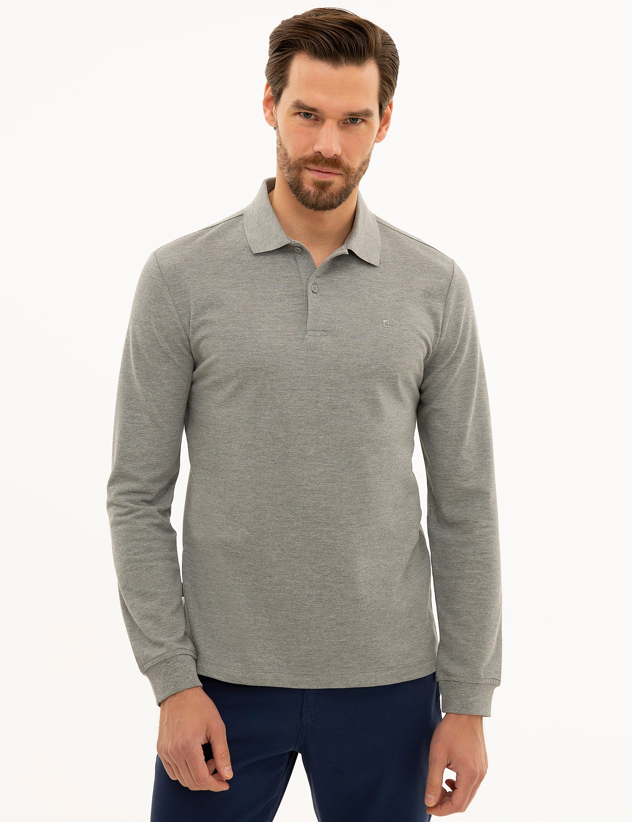 Gri Melanj Slim Fit Basic Sweatshirt