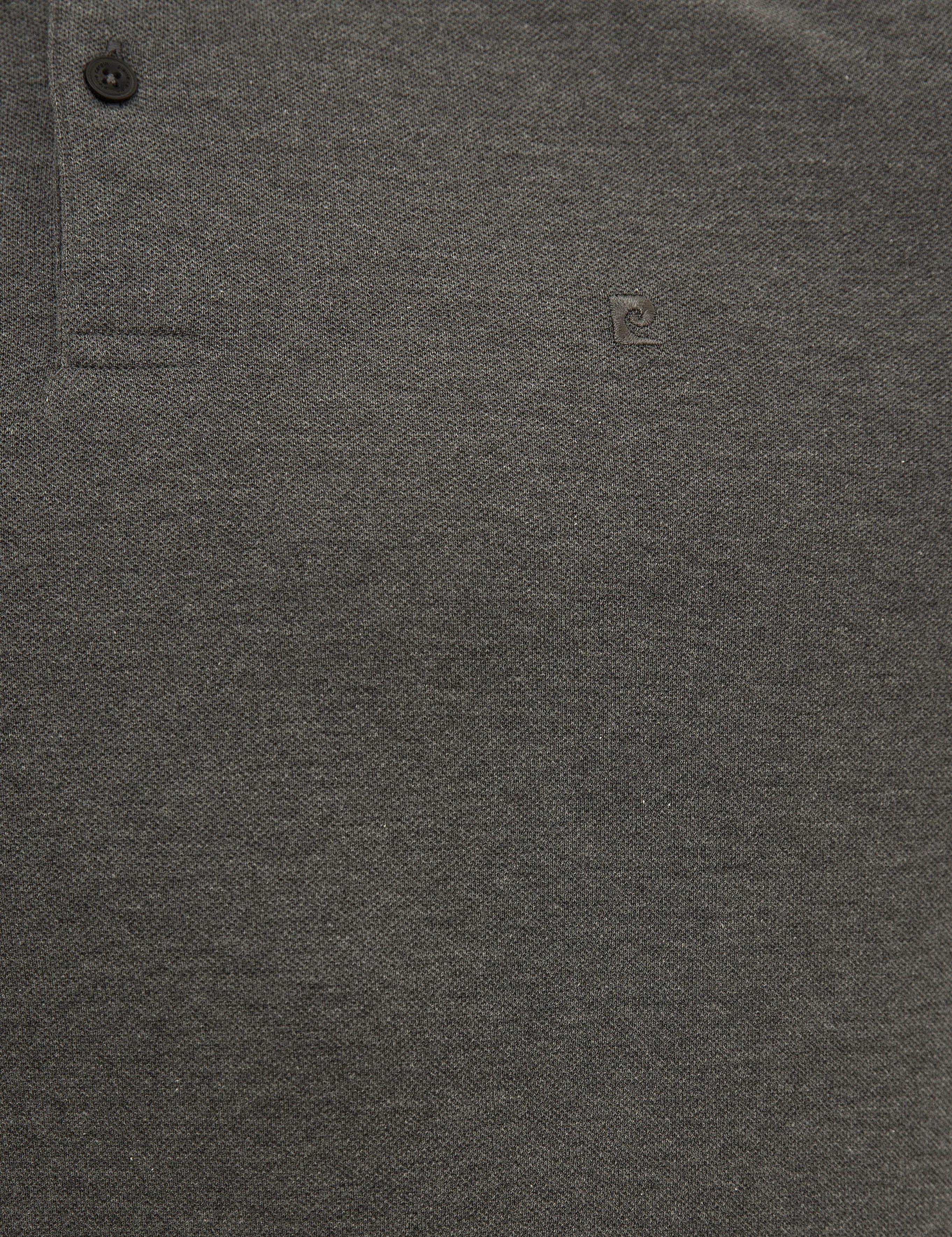 Antrasit Melanj Slim Fit Polo Yaka Sweatshirt