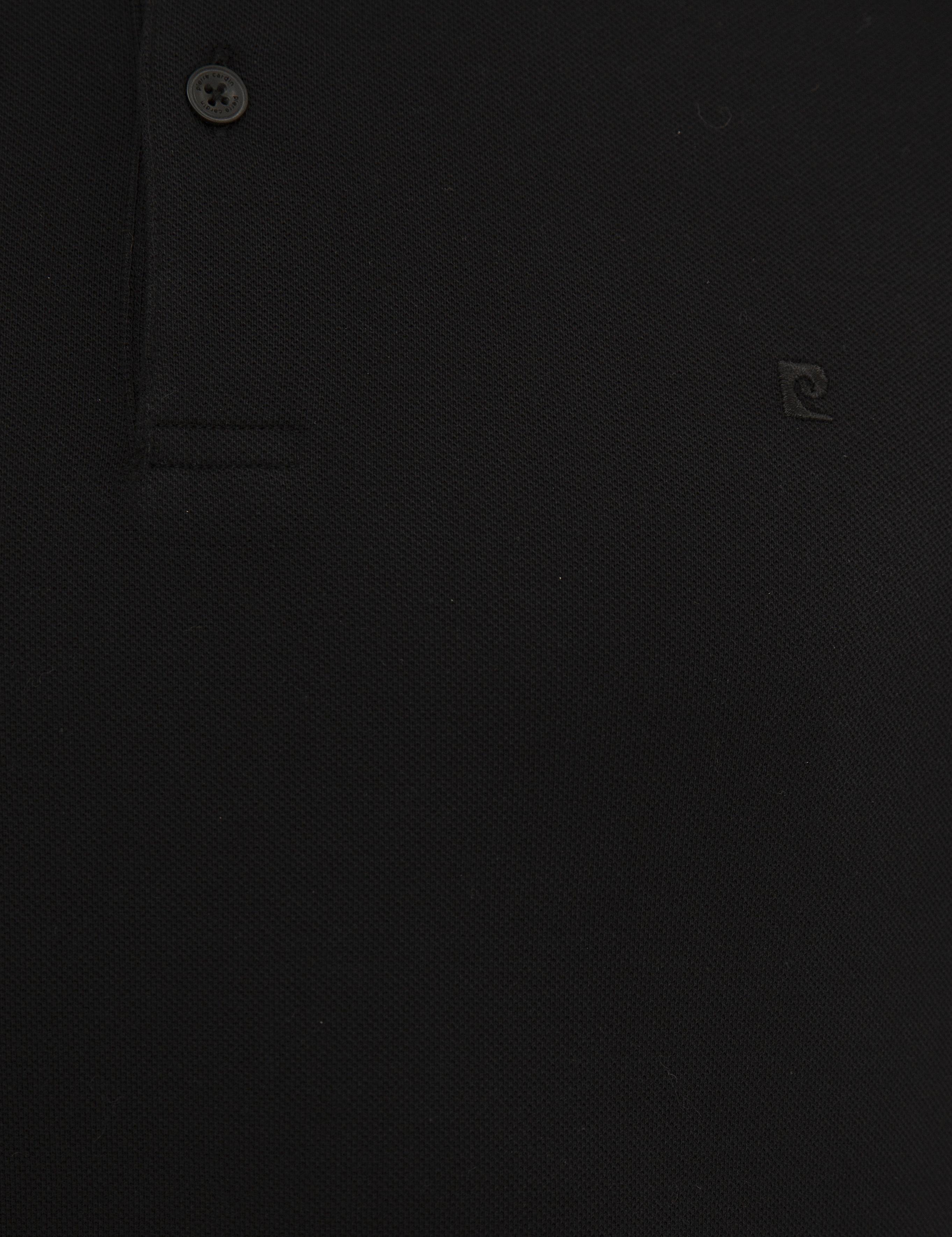 Siyah Slim Fit Polo Yaka Sweatshirt