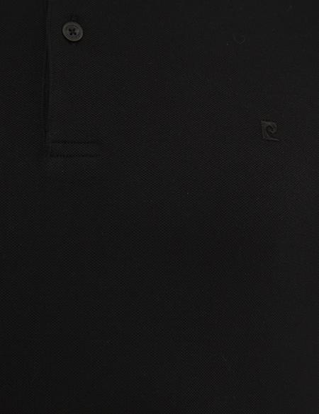 Siyah Slim Fit Polo Yaka Sweatshirt - 50233280007
