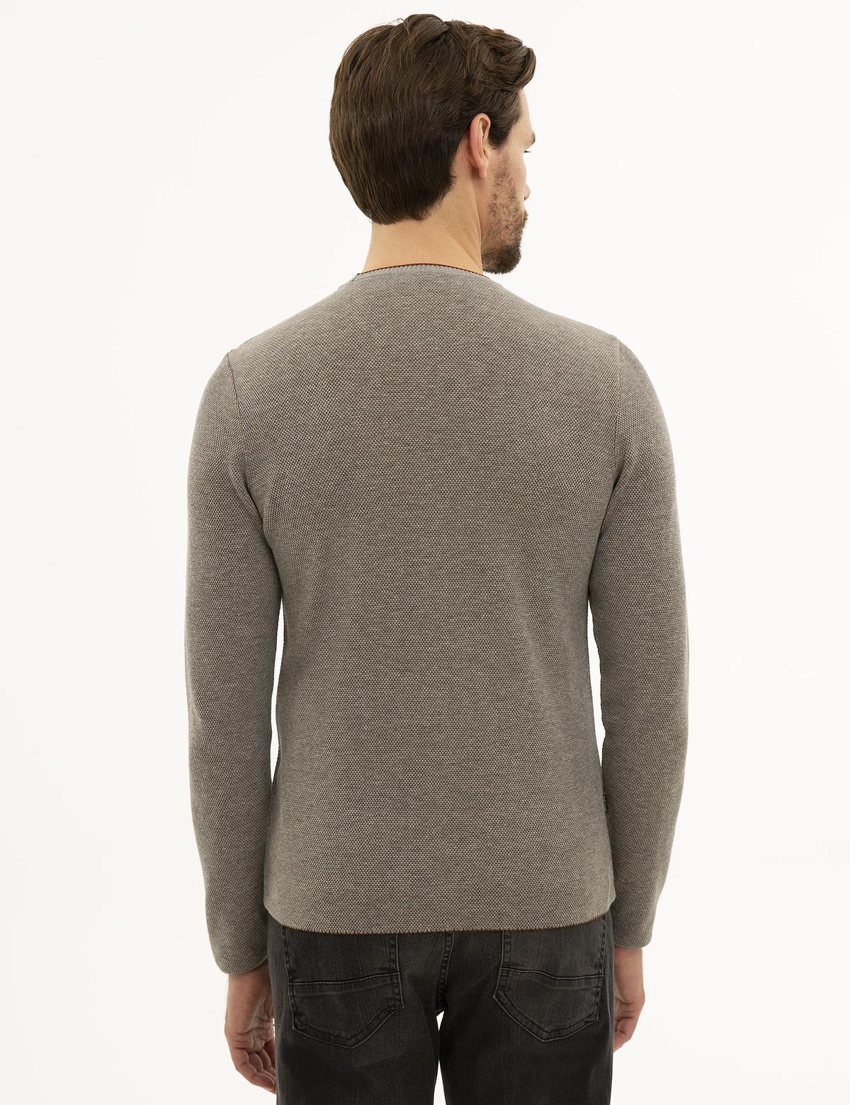 Gri Melanj Slim Fit Triko Kazak - 50228232026