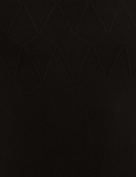 Siyah Slim Fit Bisiklet Yaka Triko Kazak - 50230094008