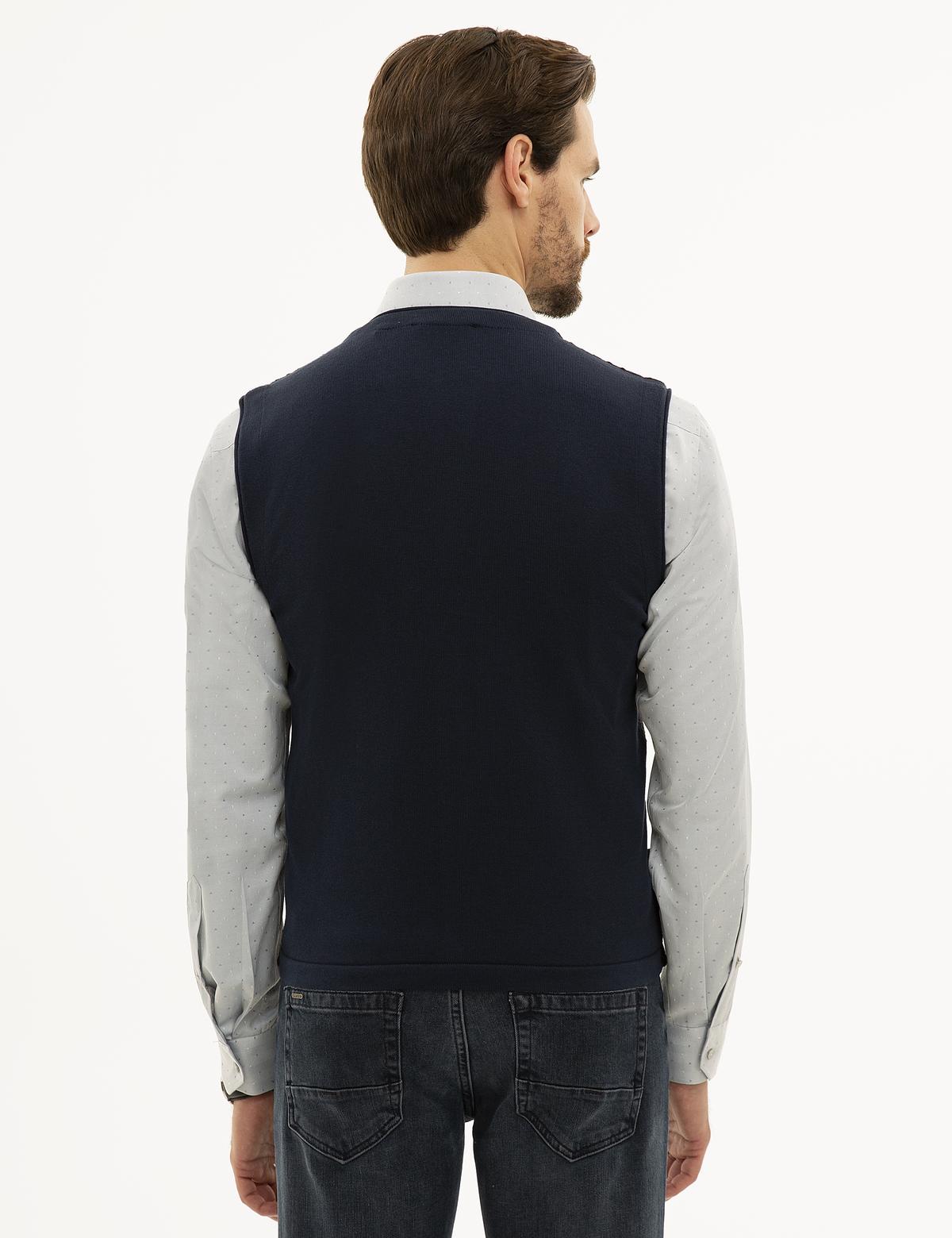 Lacivert Triko Yelek - 50228434004