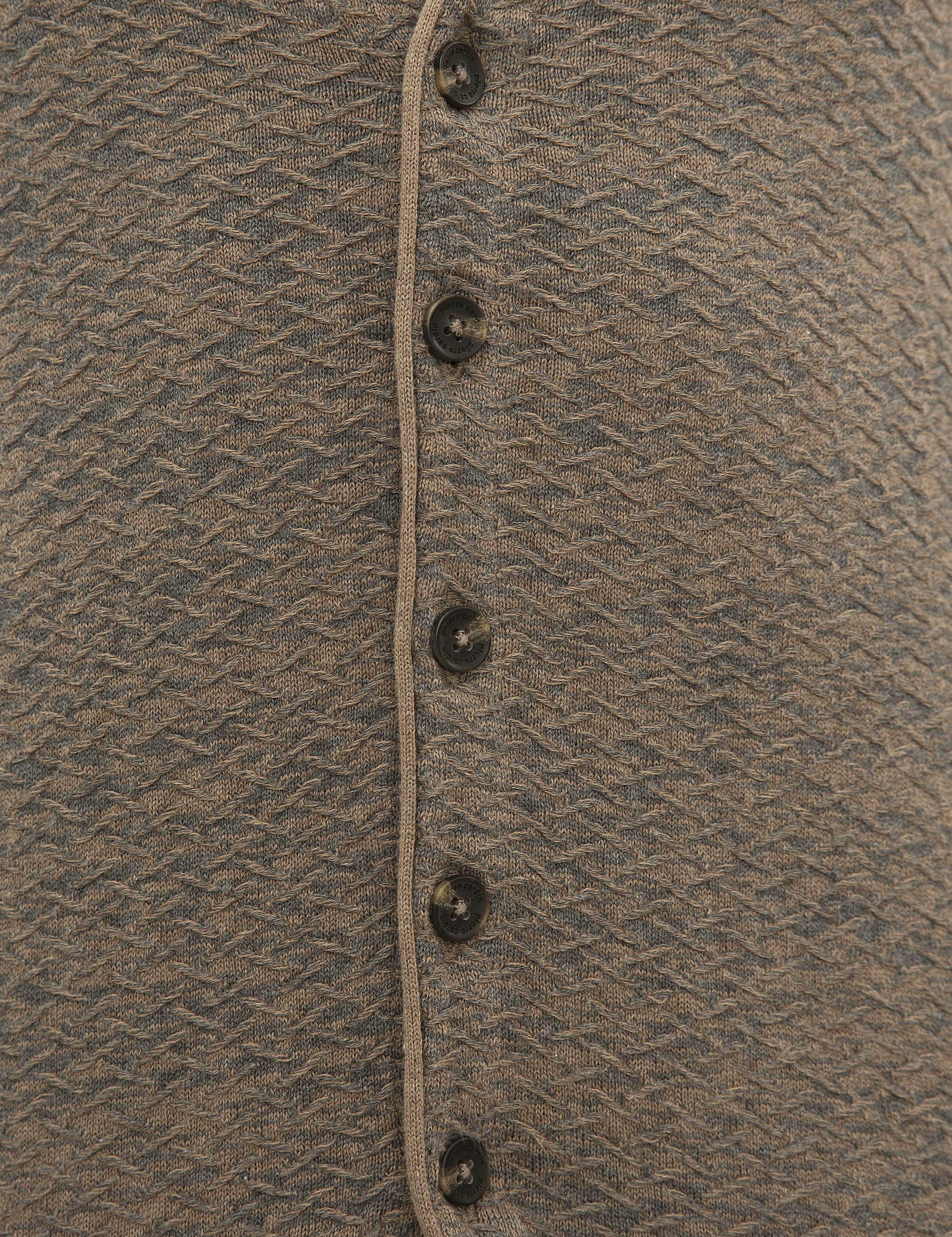 Vizon Melanj Slim Fit Triko Yelek