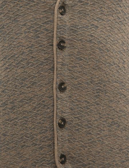 Vizon Melanj Slim Fit Triko Yelek - 50228434037