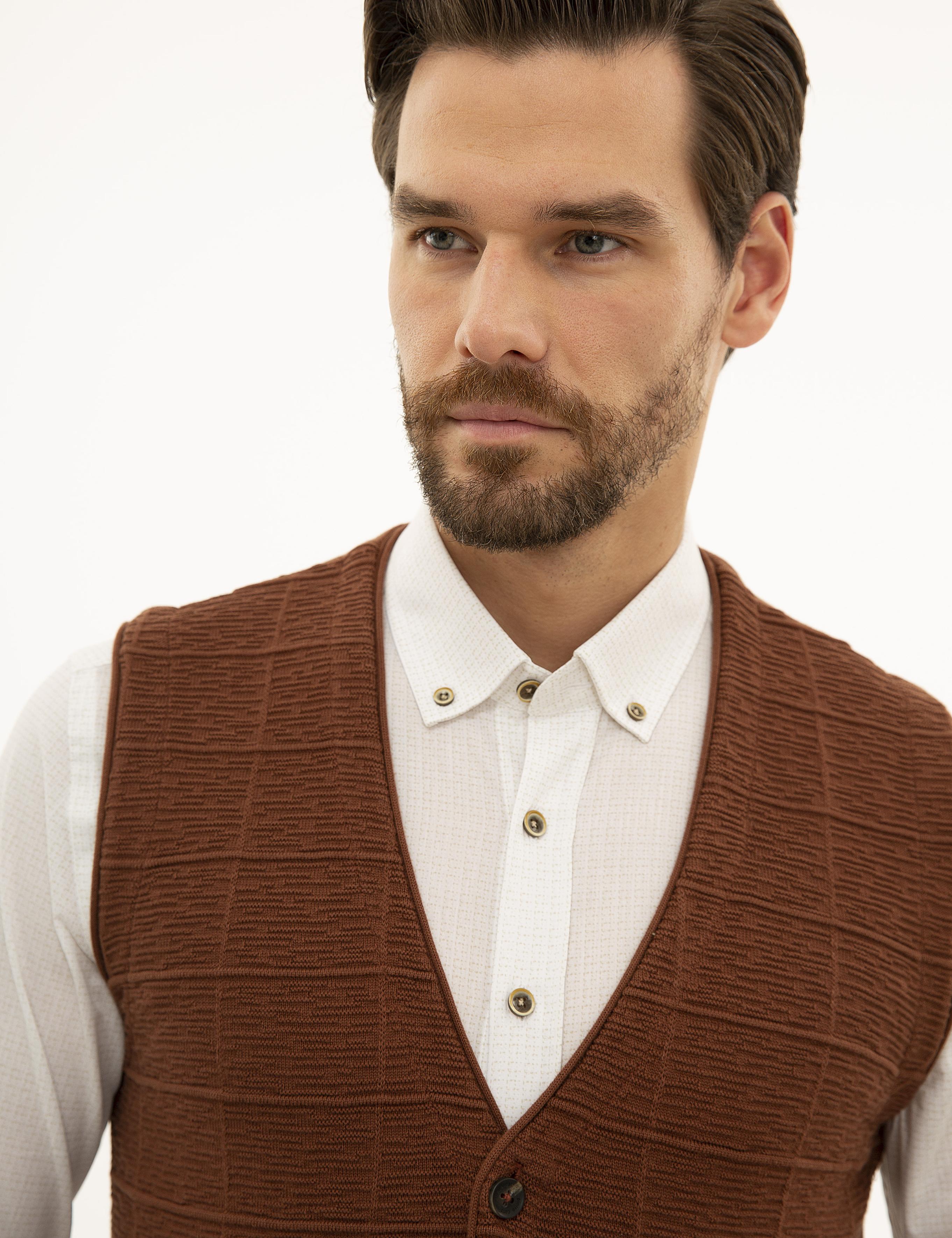 Kahverengi Triko Yelek