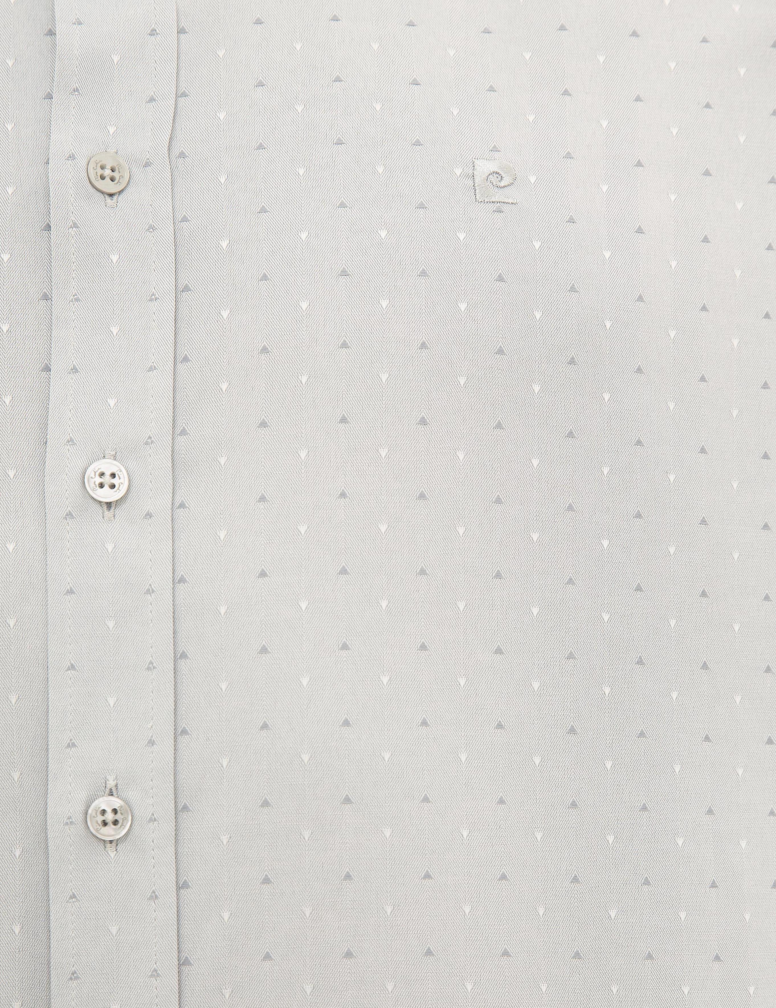 Gri Slim Fit Armürlü Gömlek