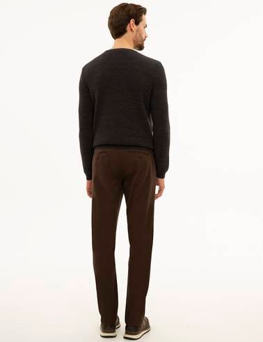 Kahverengi Slim Fit Kanvas Pantolon