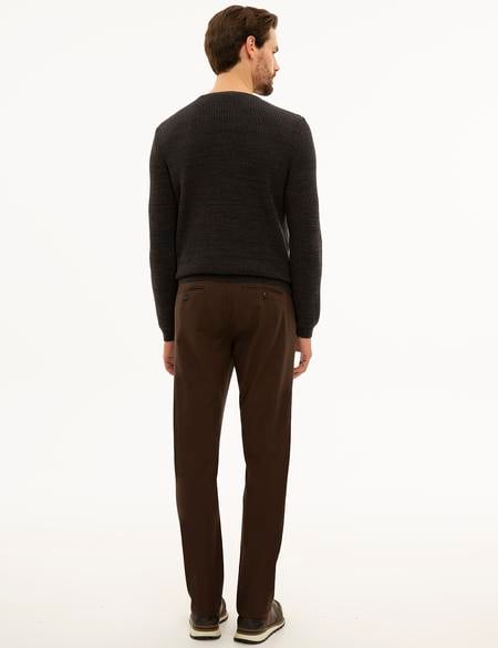 Kahverengi Slim Fit Kanvas Pantolon - 50227134170