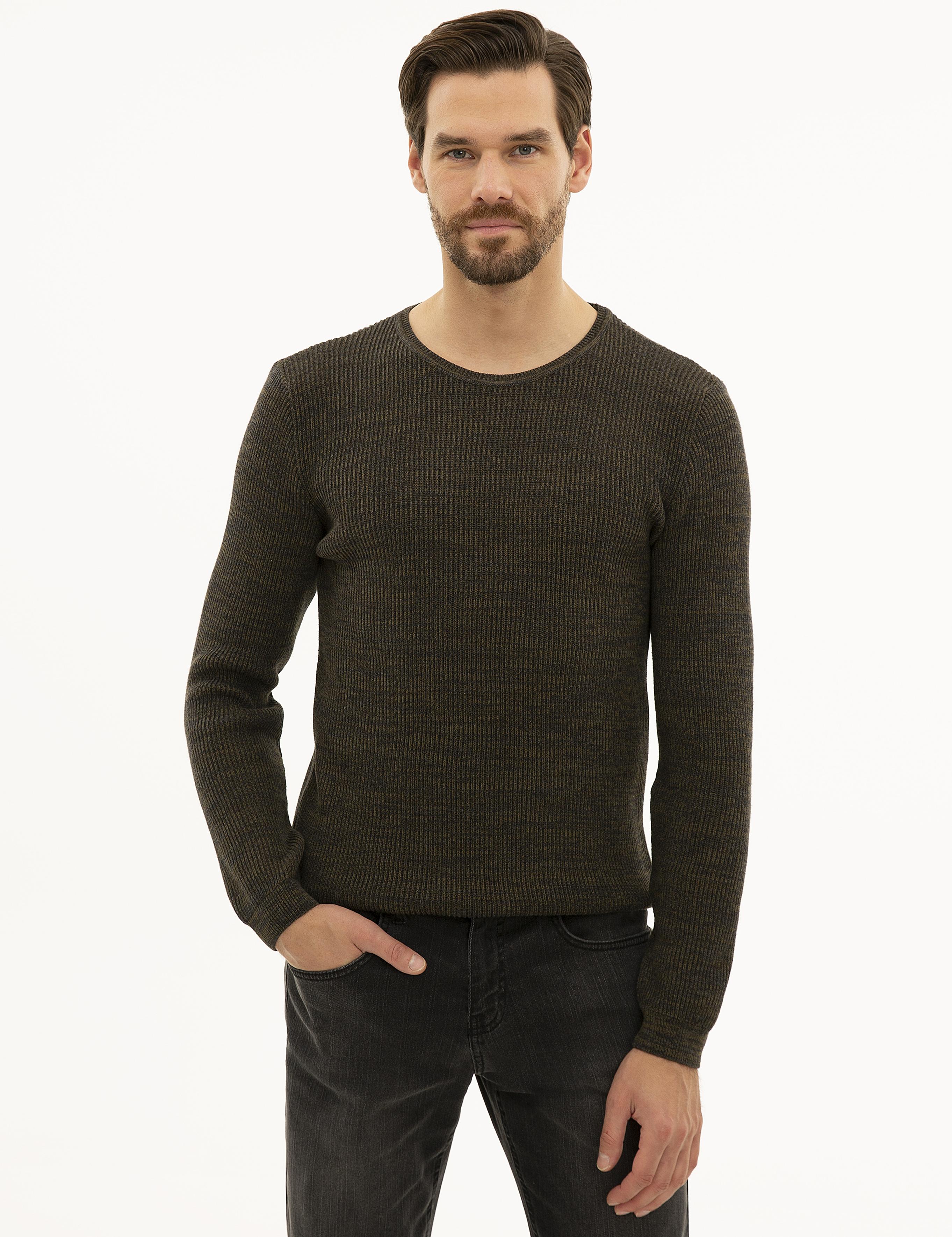 Haki Slim Fit Kazak