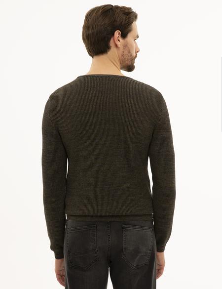 Haki Slim Fit Kazak - 50227830019