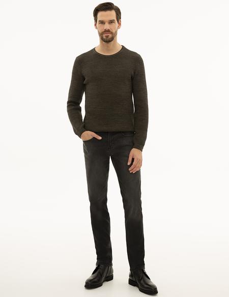 Haki Slim Fit Kazak - 50227830019