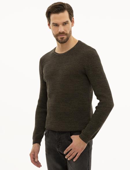 Haki Slim Fit Kazak - 50227830019
