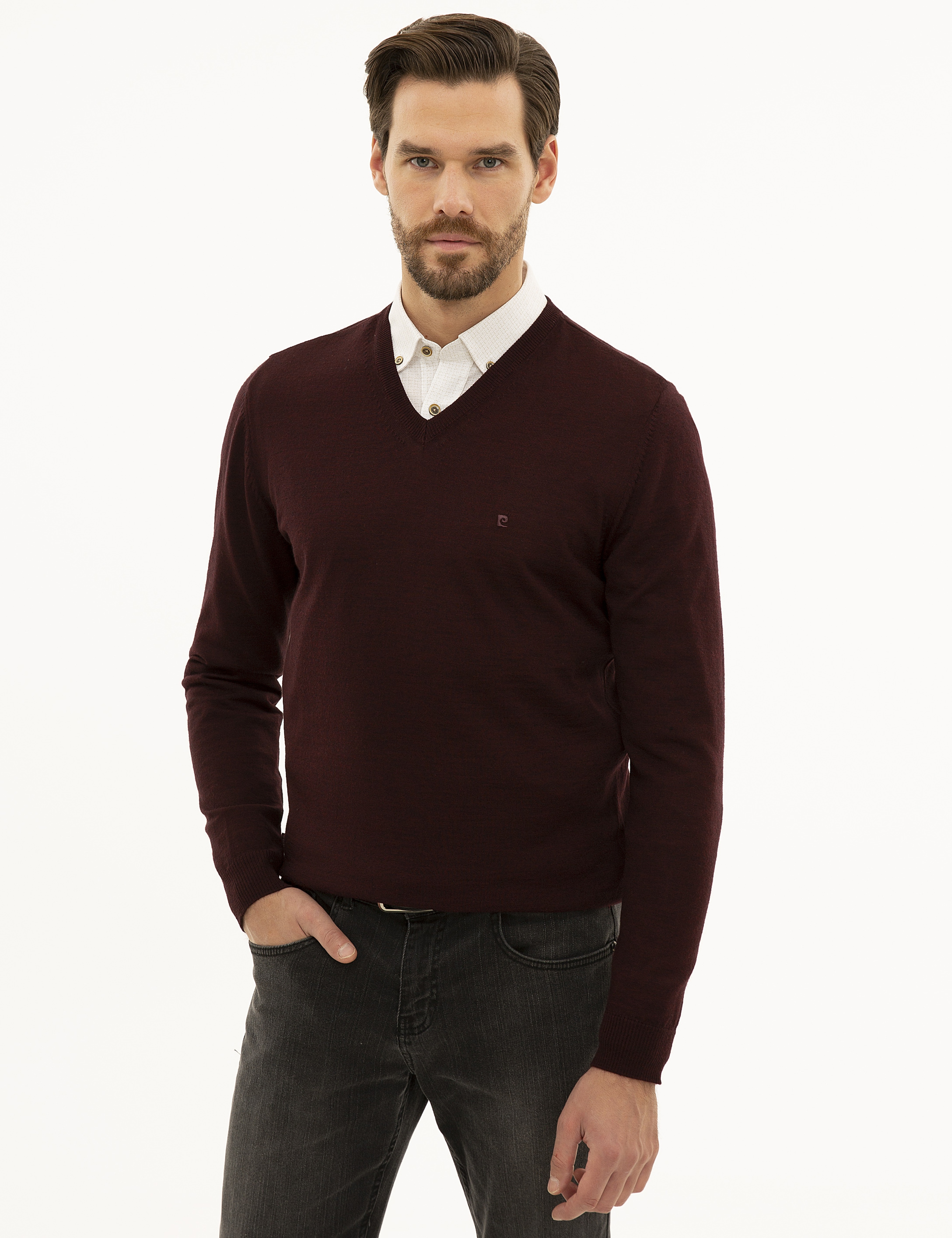 Bordo Slim Fit Basic Kazak