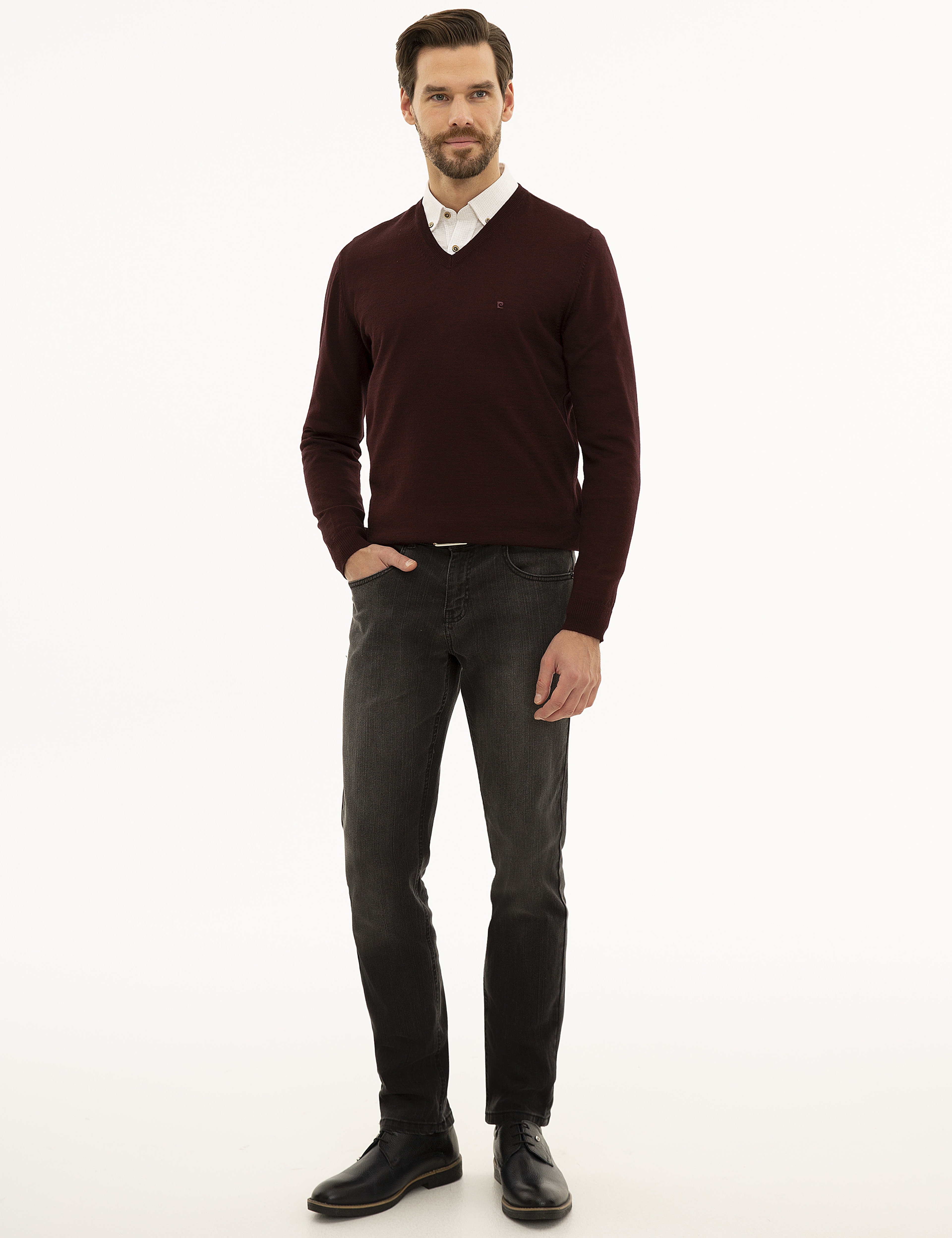 Bordo Slim Fit Basic Kazak