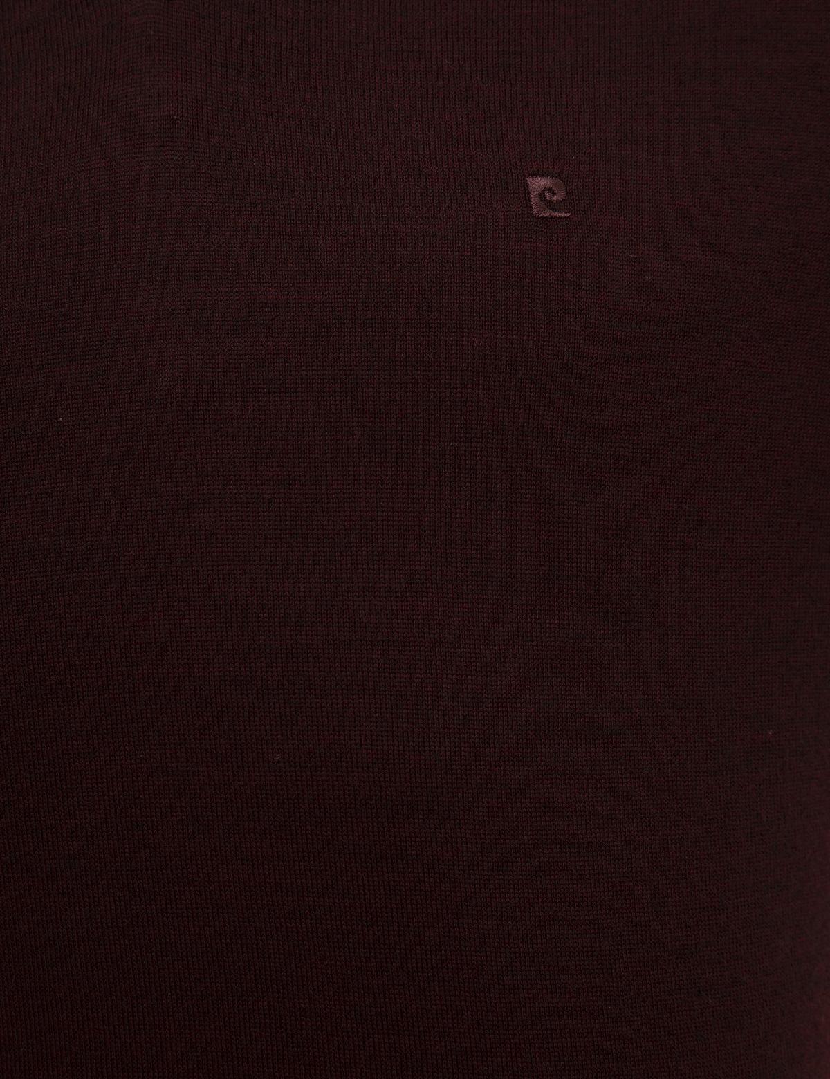 Bordo Slim Fit V Yaka Basic Triko Kazak - 50227092023