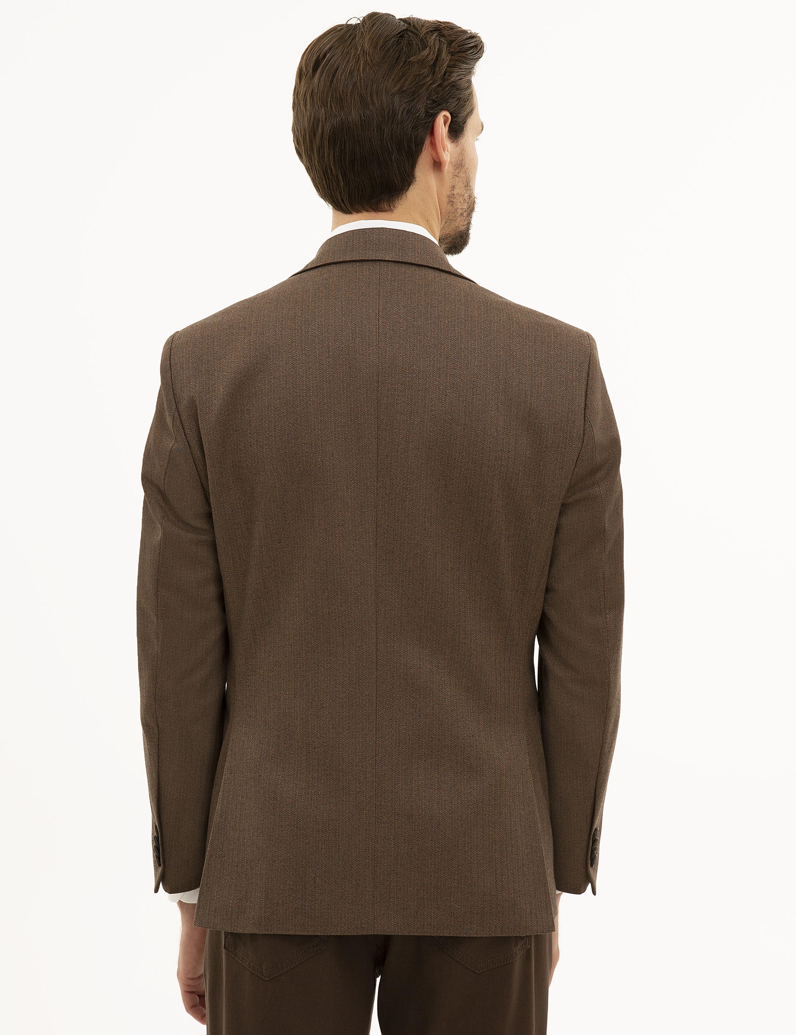 Camel Slim Fit Ceket