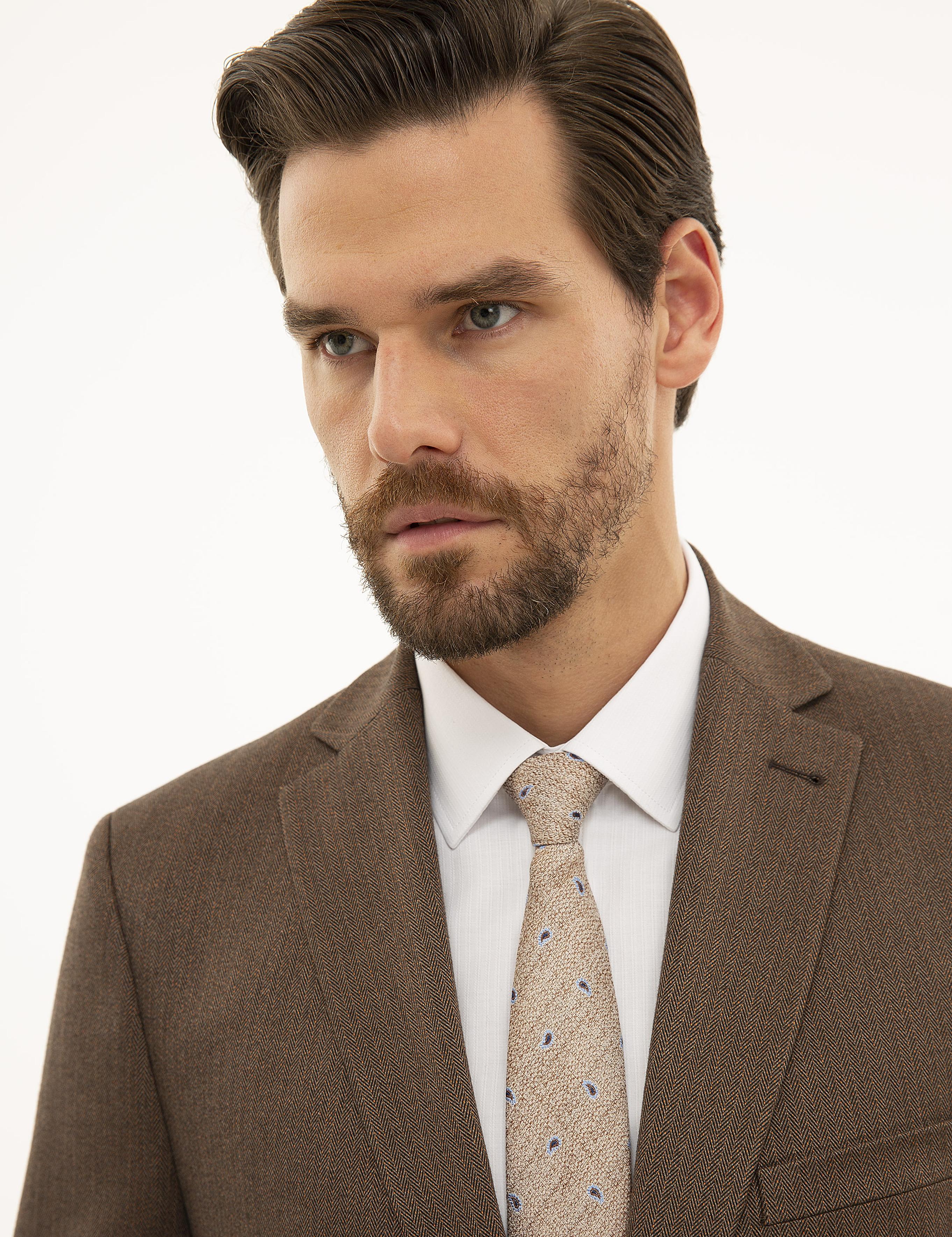 Camel Slim Fit Ceket