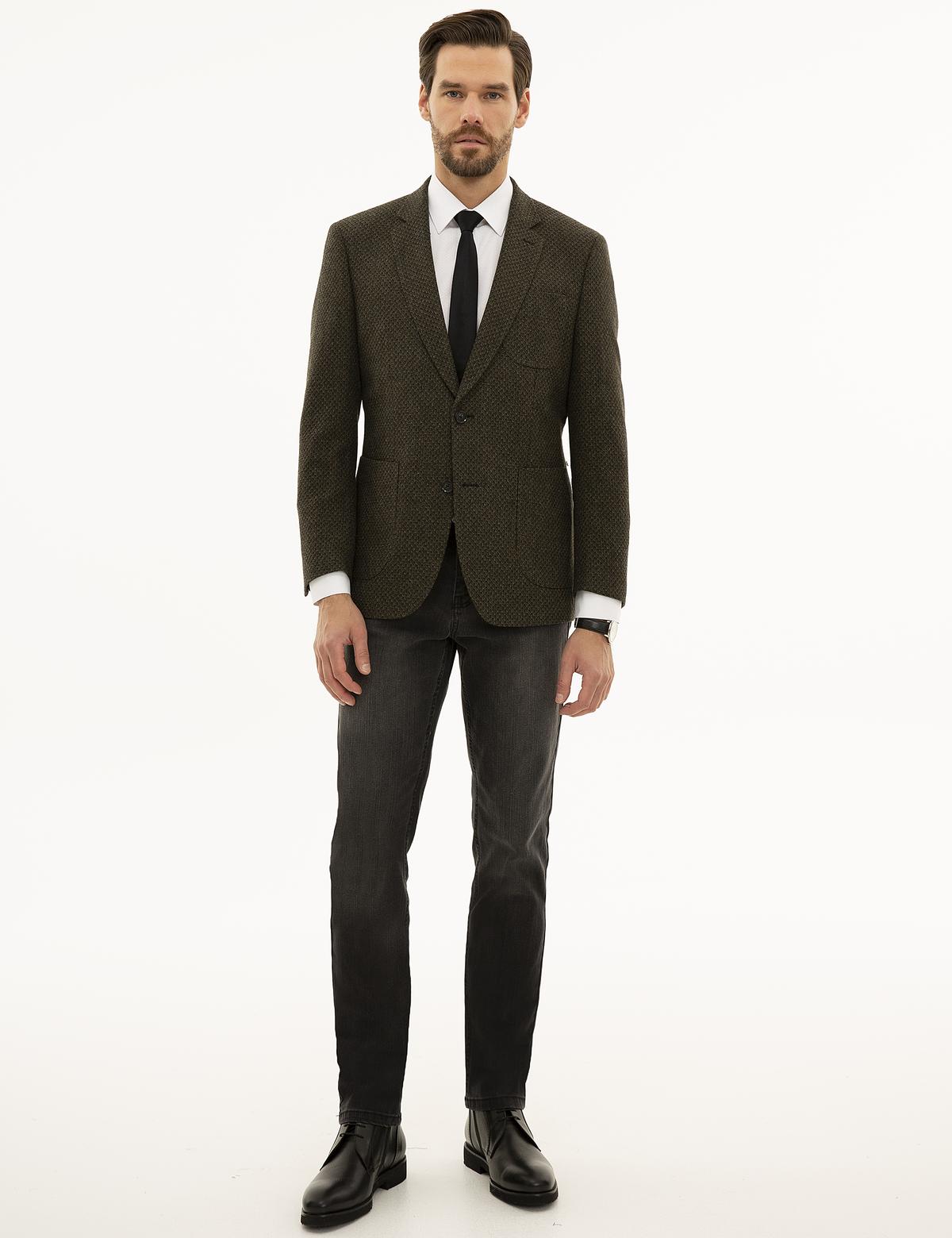 Haki Slim Fit Ceket - 50226171047