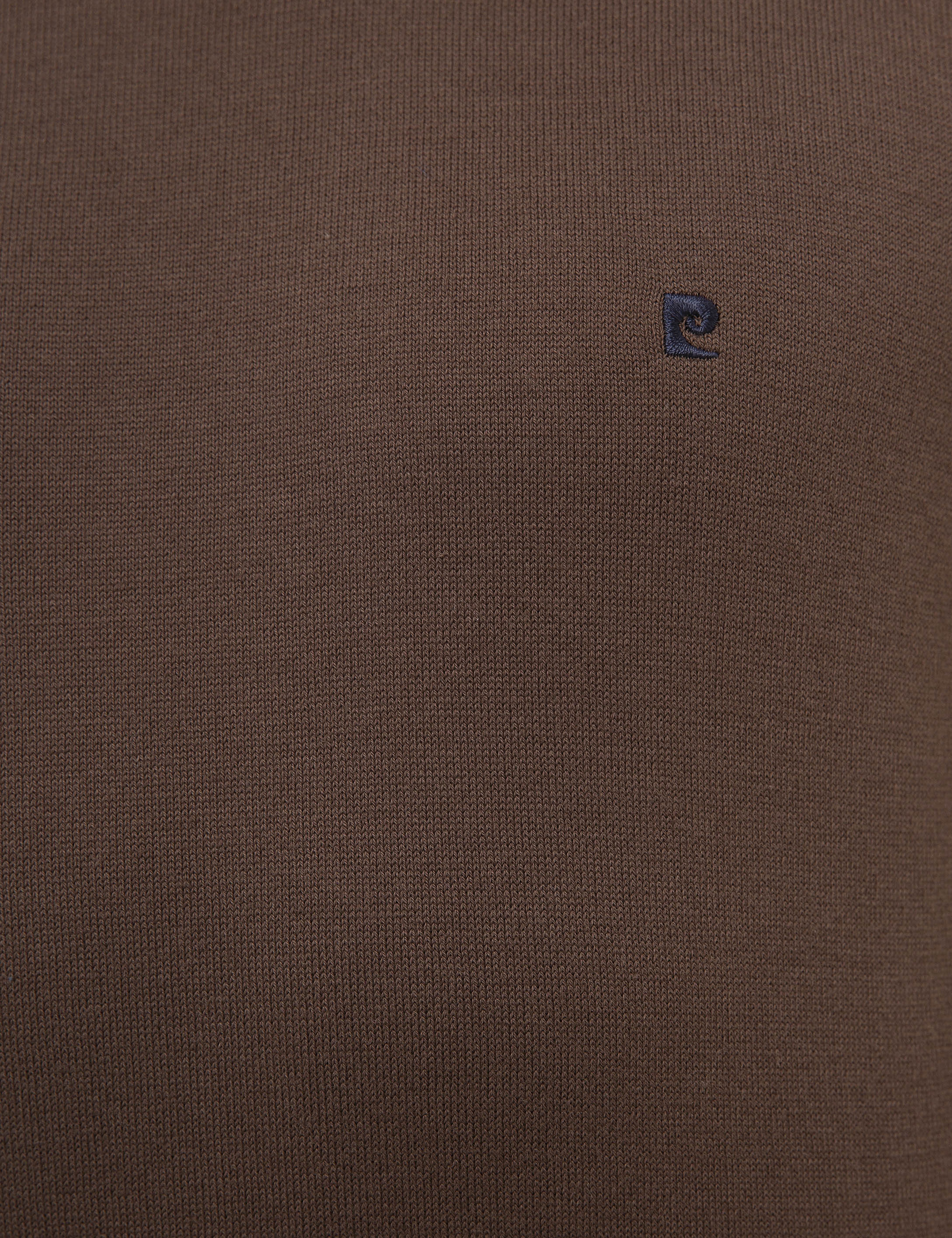 Kahverengi Slim Fit Yarım Balıkçı Yaka Basic Triko Kazak