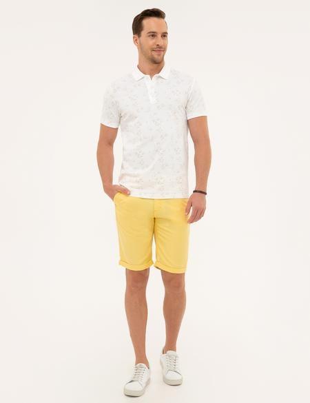 Sarı Standart Fit Bermuda Şort - 50224377011