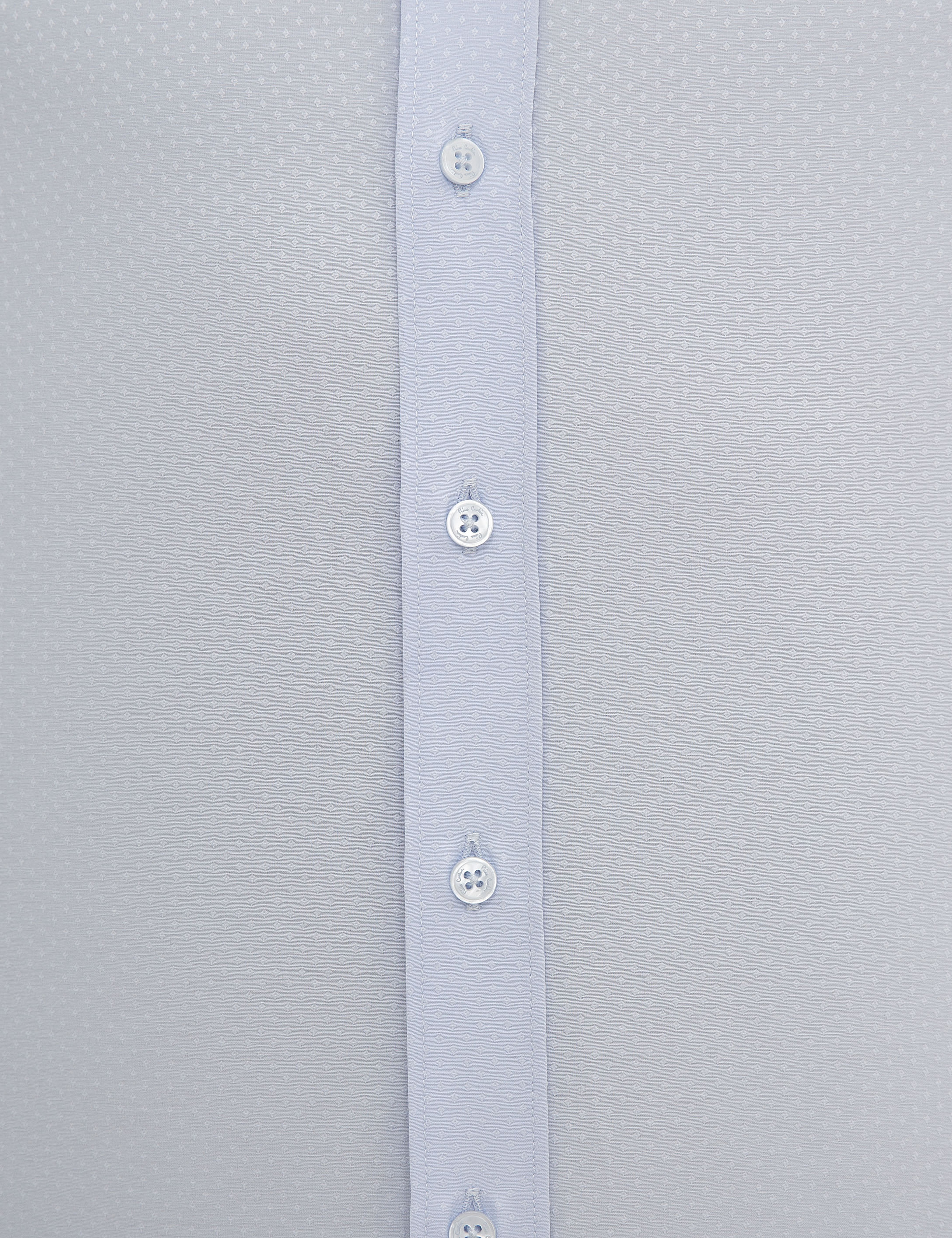 Açık Mavi Slim Fit Armürlü Gömlek - Image 6