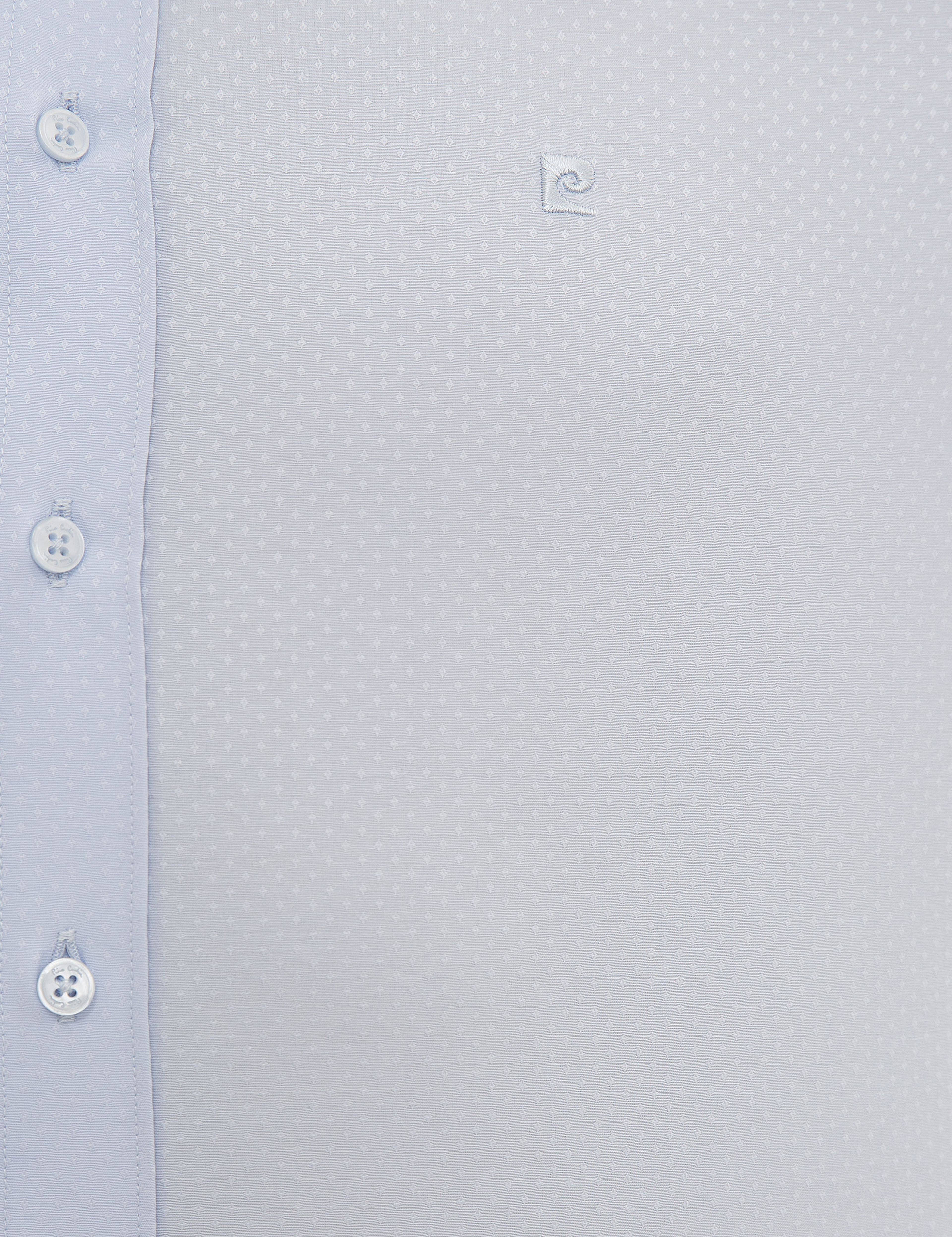 Açık Mavi Slim Fit Armürlü Gömlek - Image 5