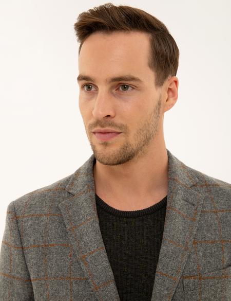 Ekose Füme Slim Fit Ceket - 50228525053