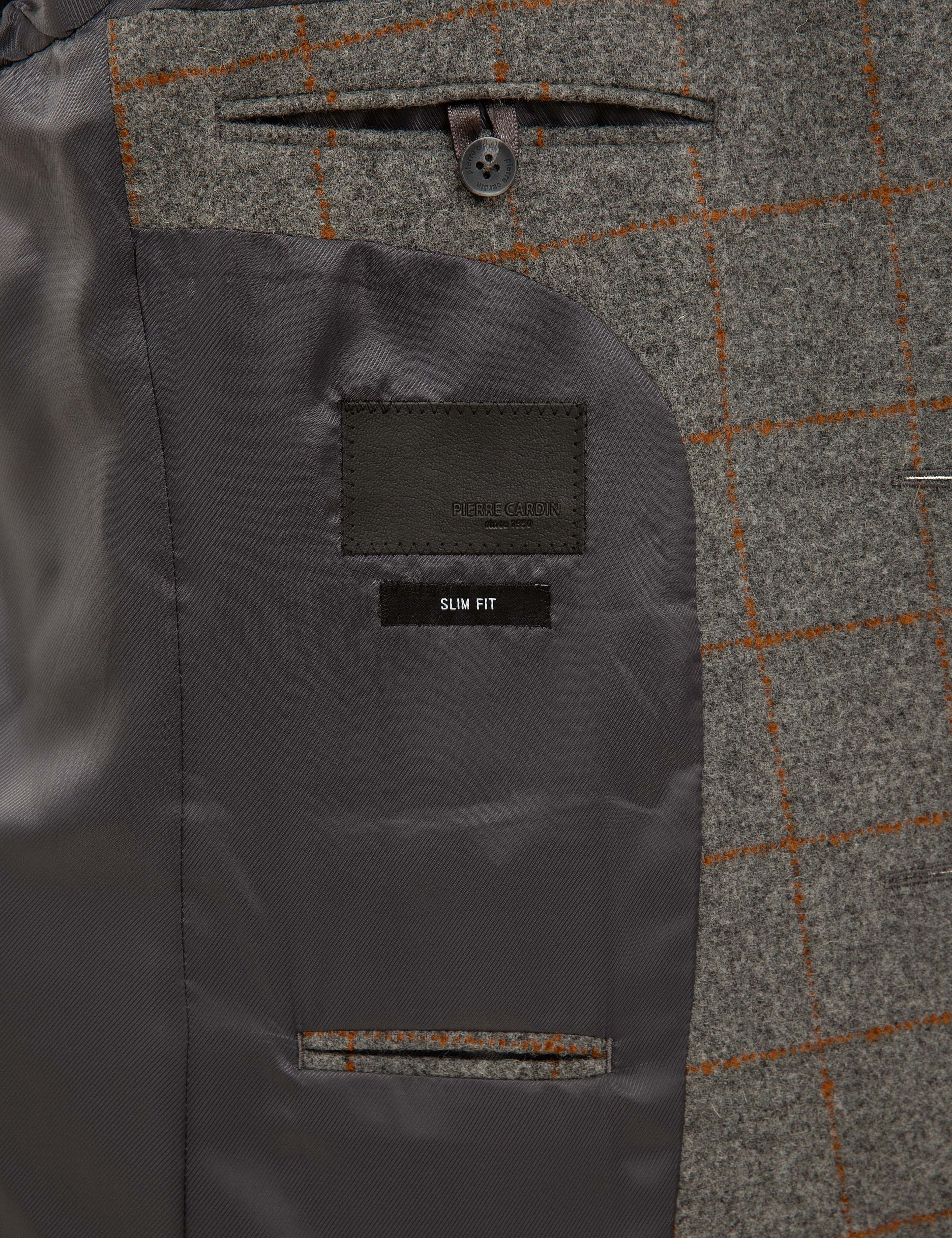 Ekose Füme Slim Fit Ceket