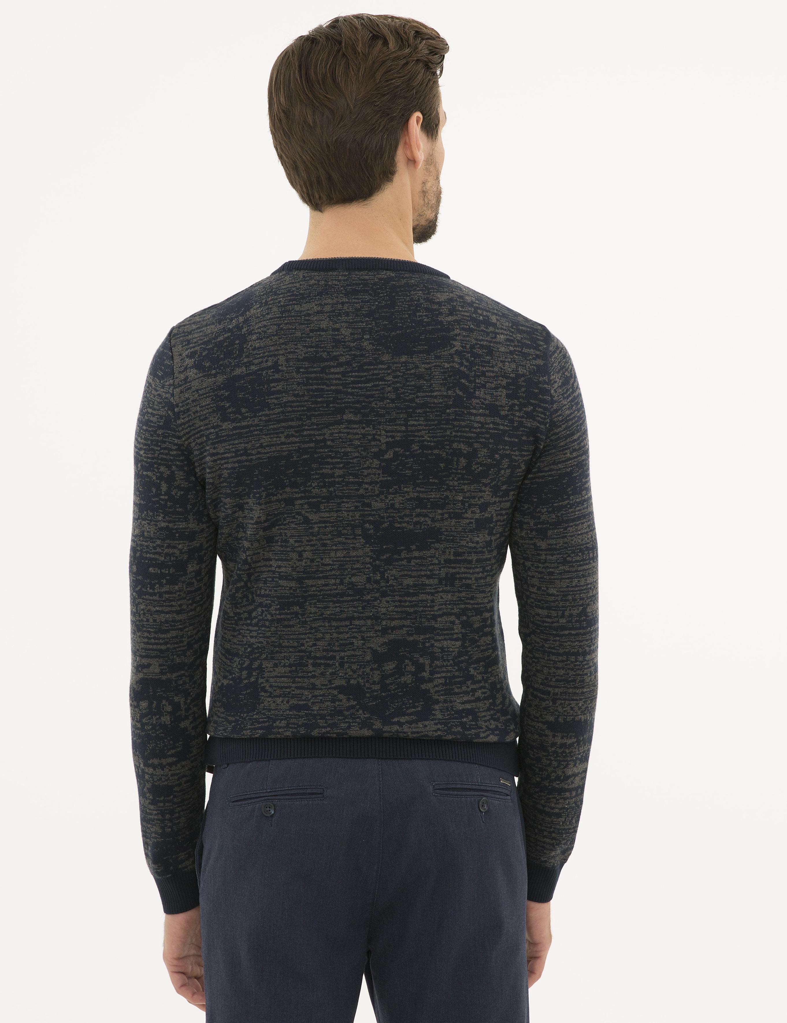 Lacivert Slim Fit Triko Kazak