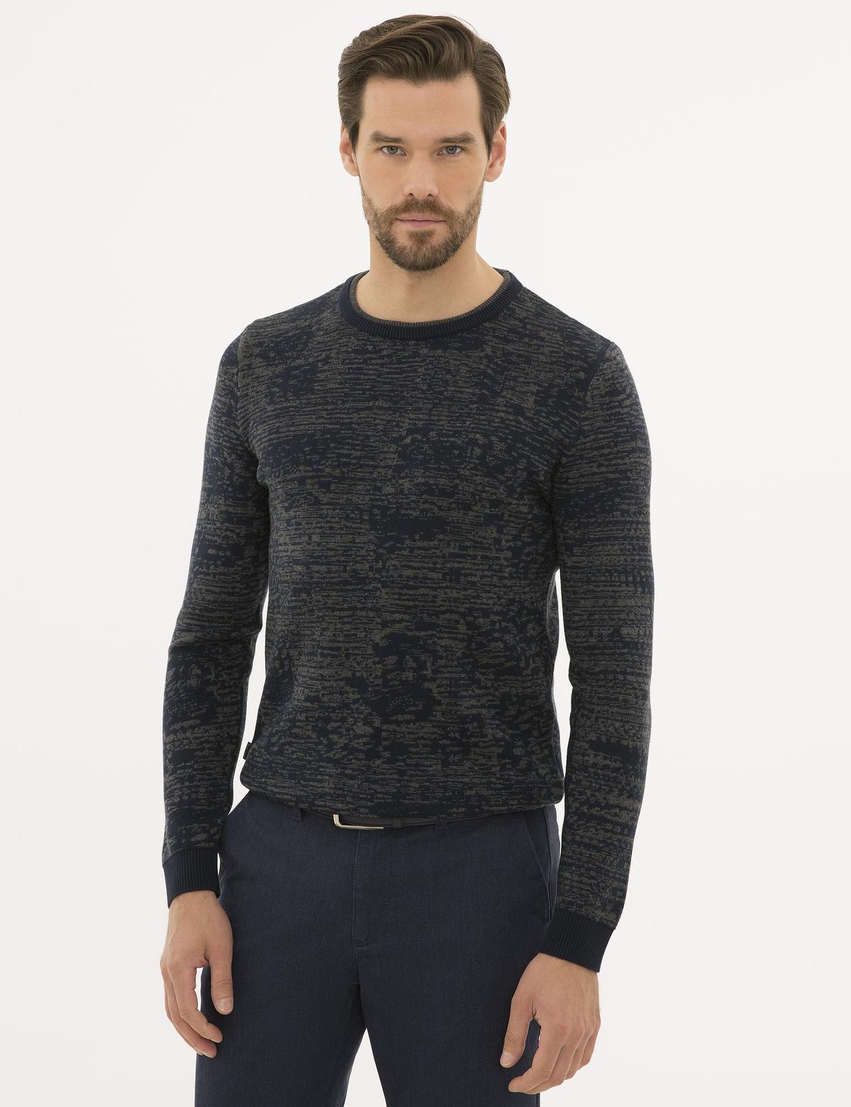 Lacivert Slim Fit Triko Kazak