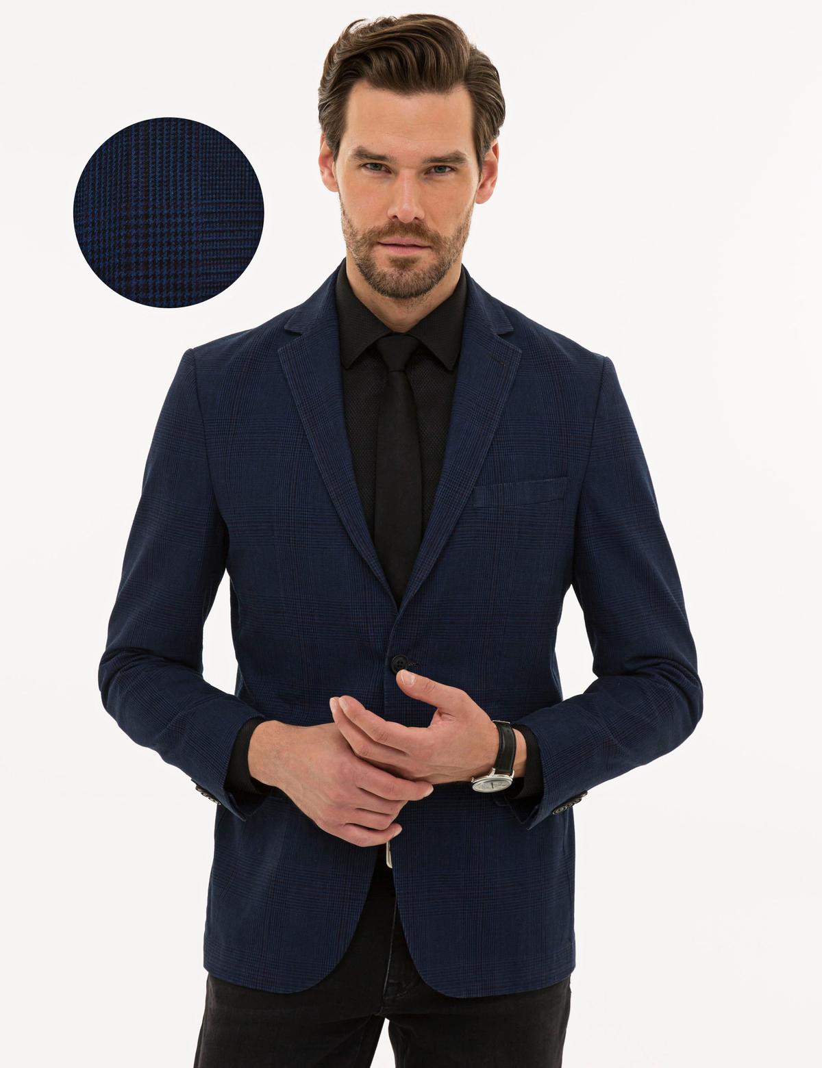 Koyu Mavi Slim Fit Ceket