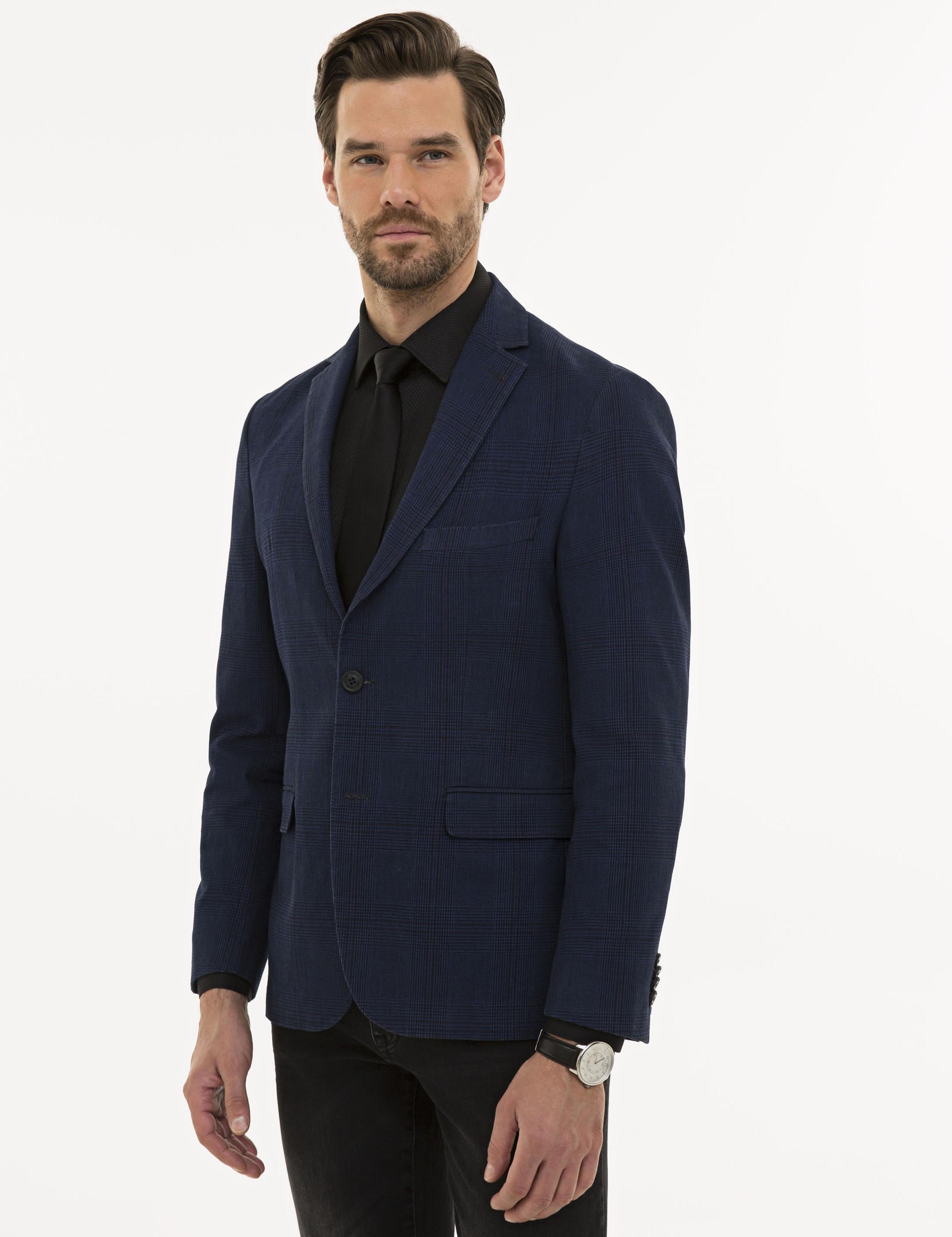 Koyu Mavi Slim Fit Ceket