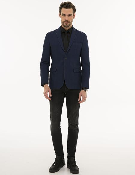 Koyu Mavi Slim Fit Ceket - 50225490038