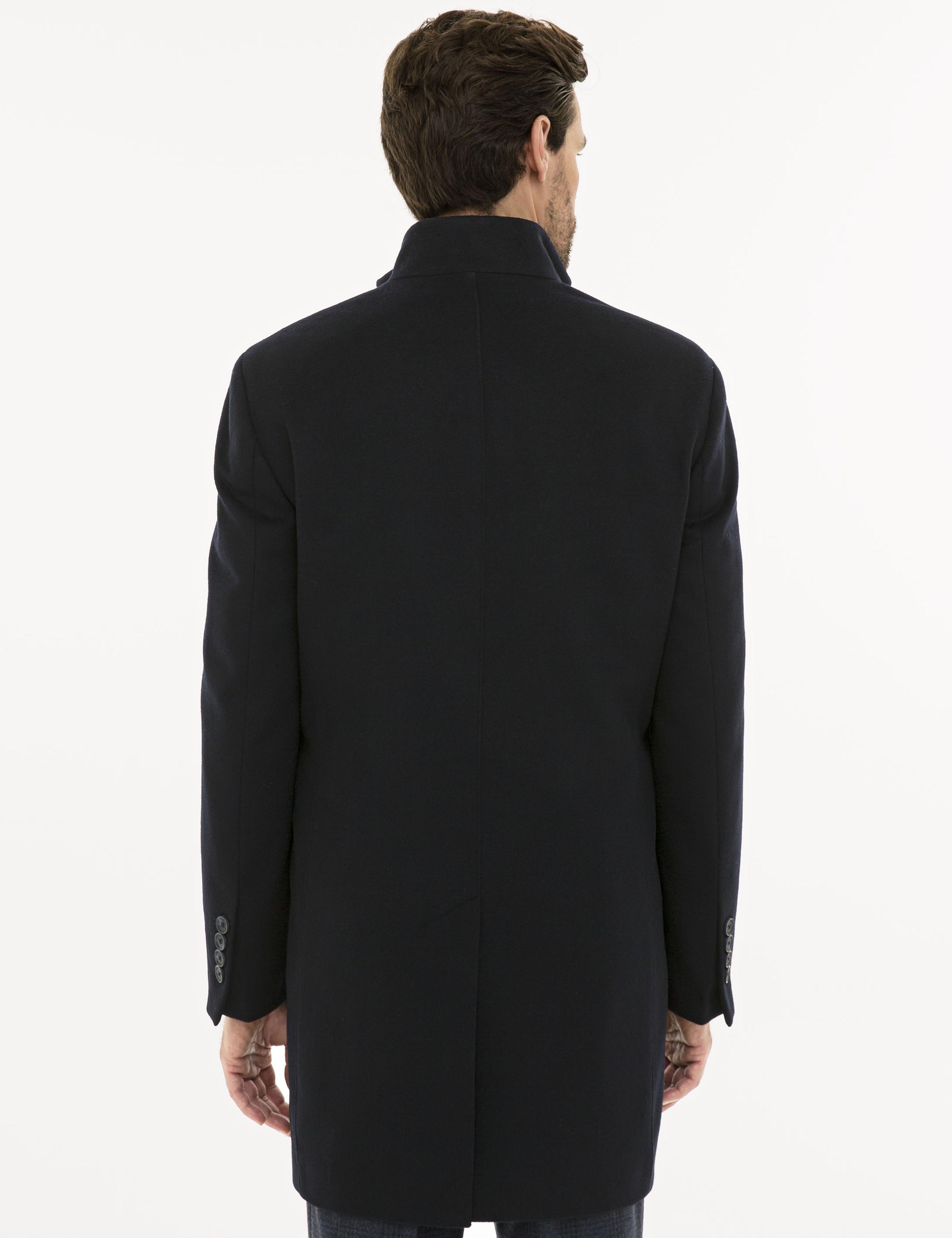 Lacivert Slim Fit Palto