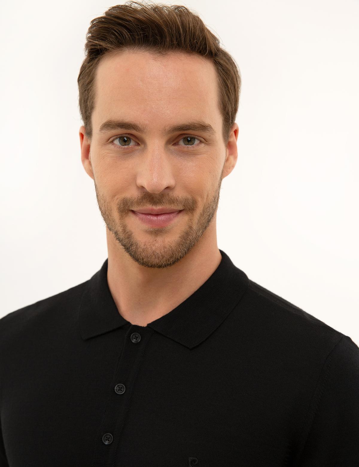 Siyah Slim Fit Basic Kazak - 50227023007