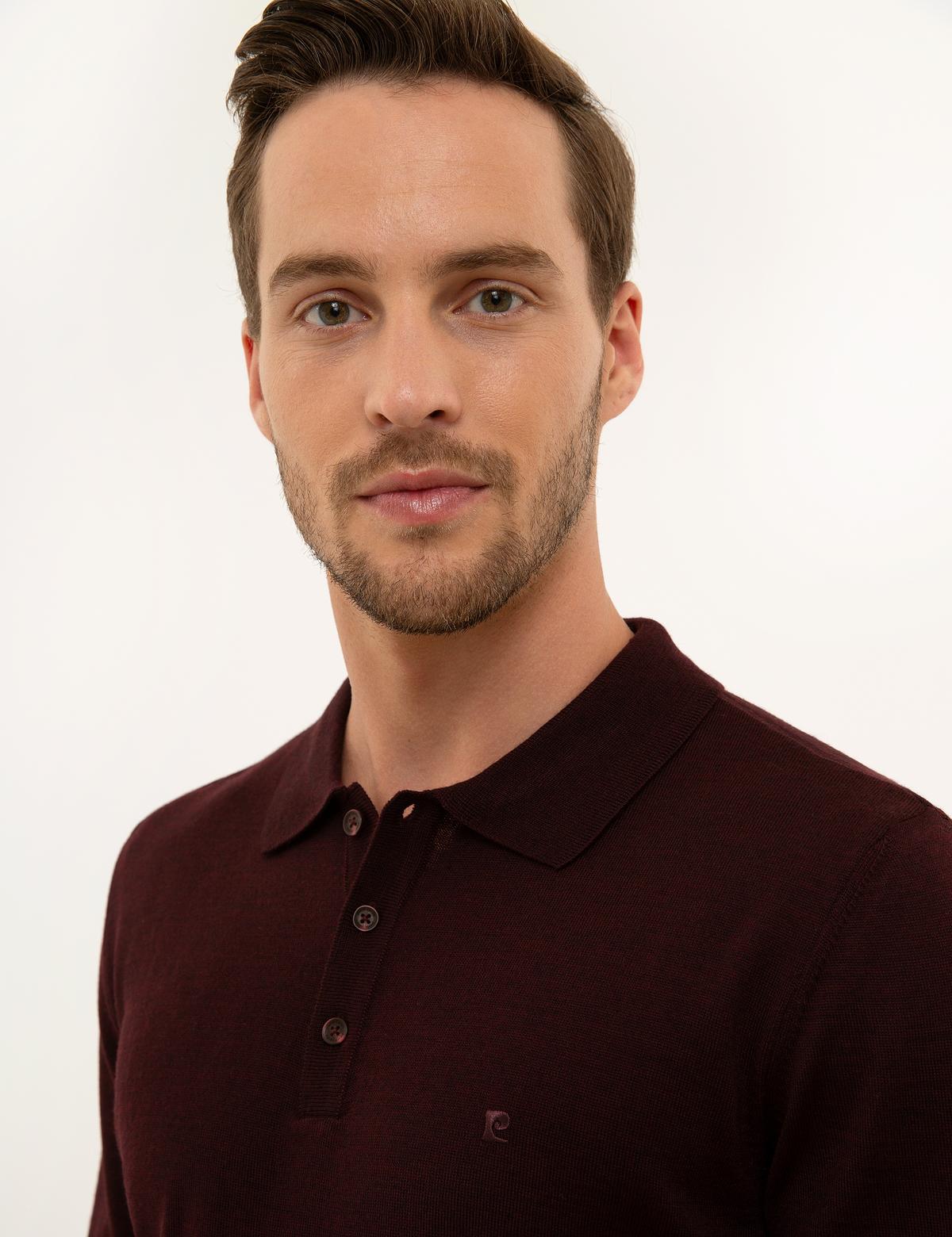 Bordo Slim Fit Basic Kazak - 50227023028