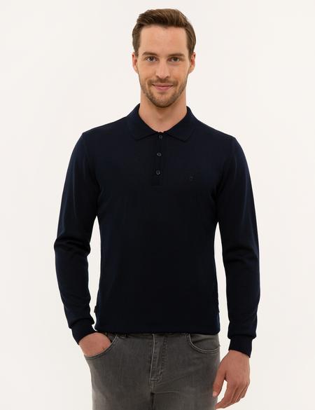 Lacivert Slim Fit Basic Kazak - 50227023011