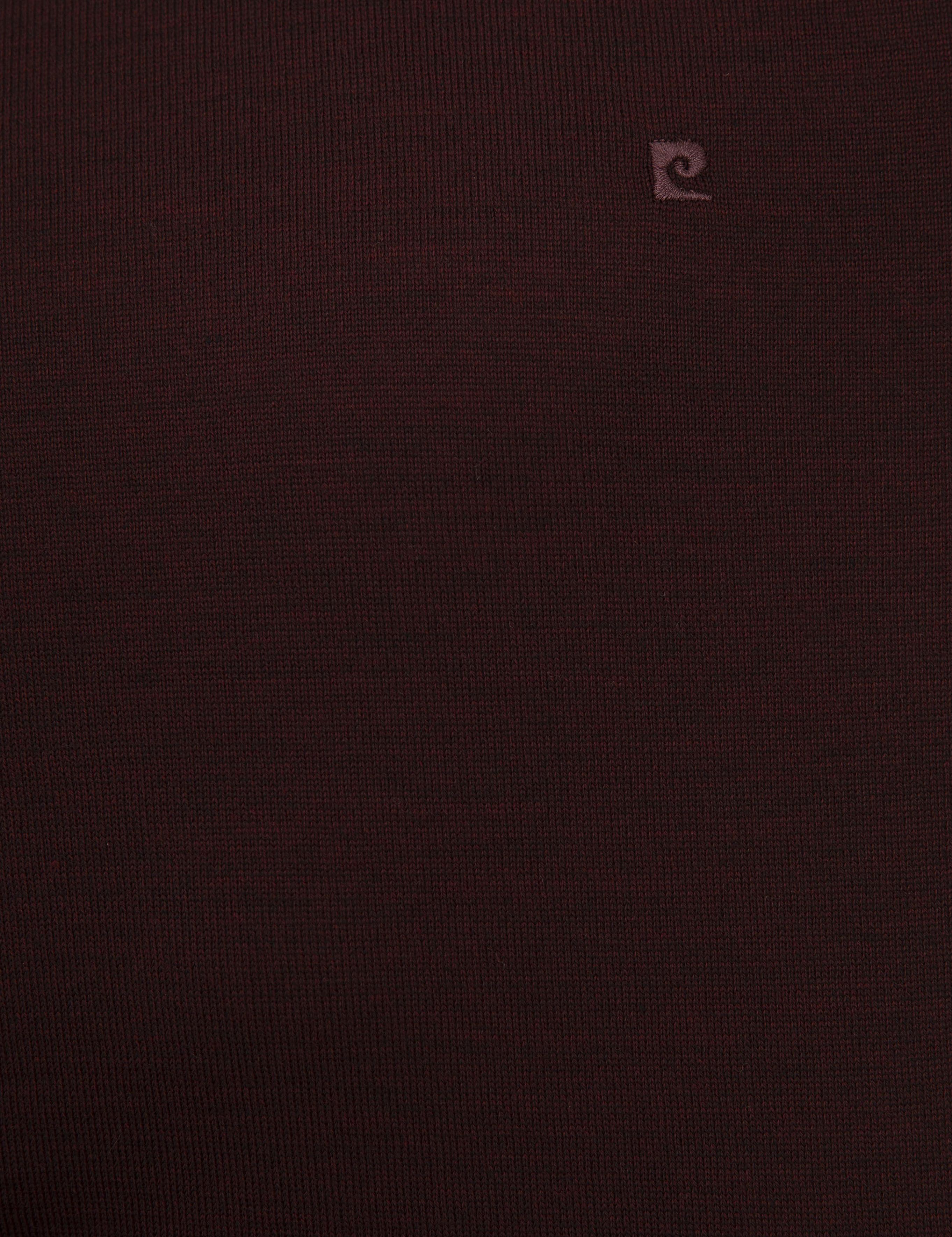Bordo Slim Fit Bisiklet Yaka Basic Triko Kazak