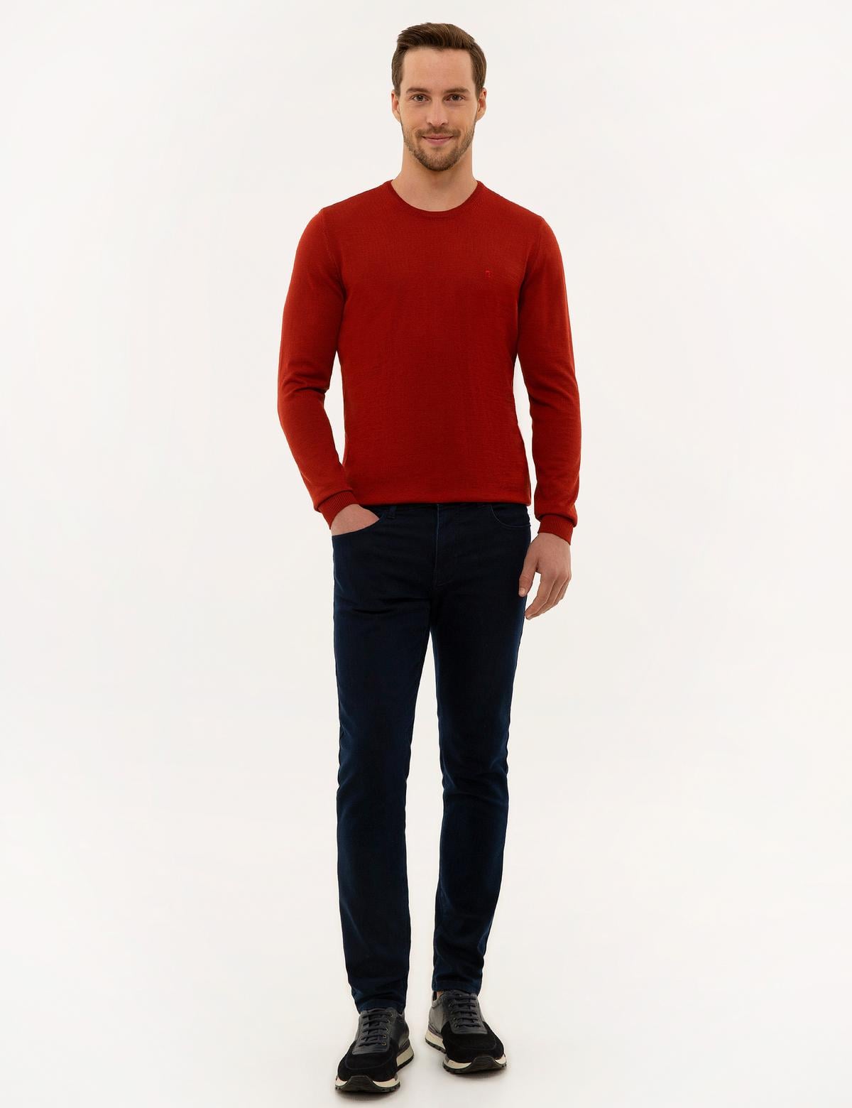 Kiremit Slim Fit Basic Kazak - 50227677093