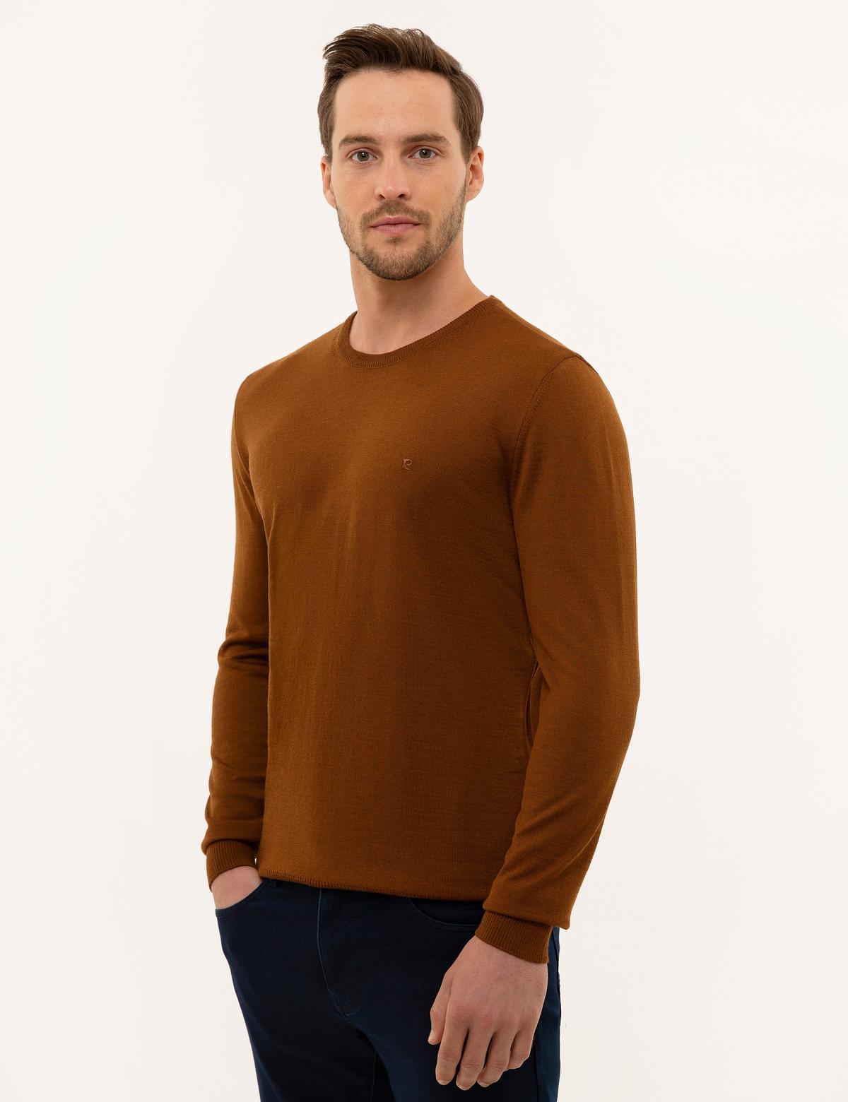 Taba Slim Fit Bisiklet Yaka Basic Triko Kazak - 50227677107