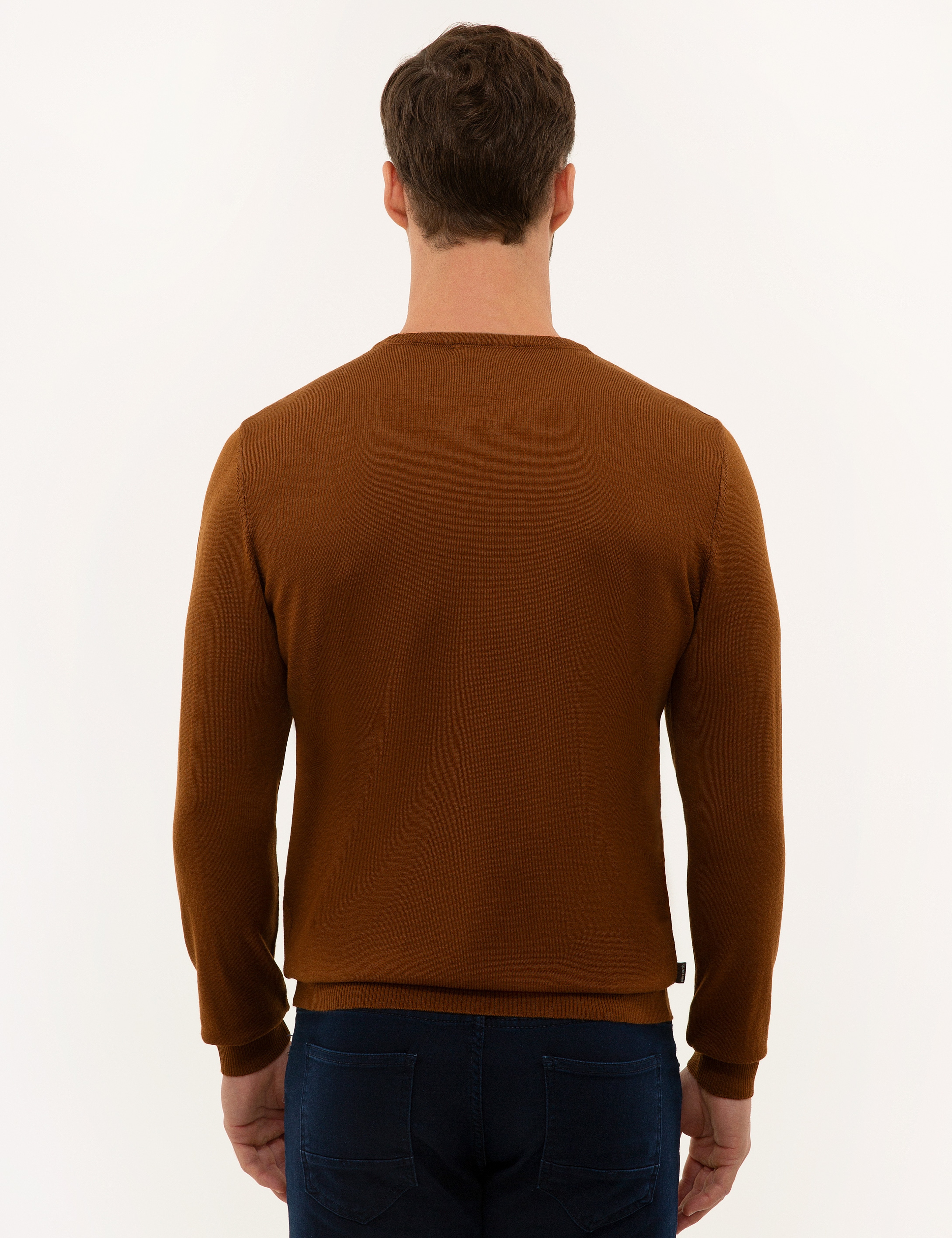 Taba Slim Fit Bisiklet Yaka Basic Triko Kazak - Image 4