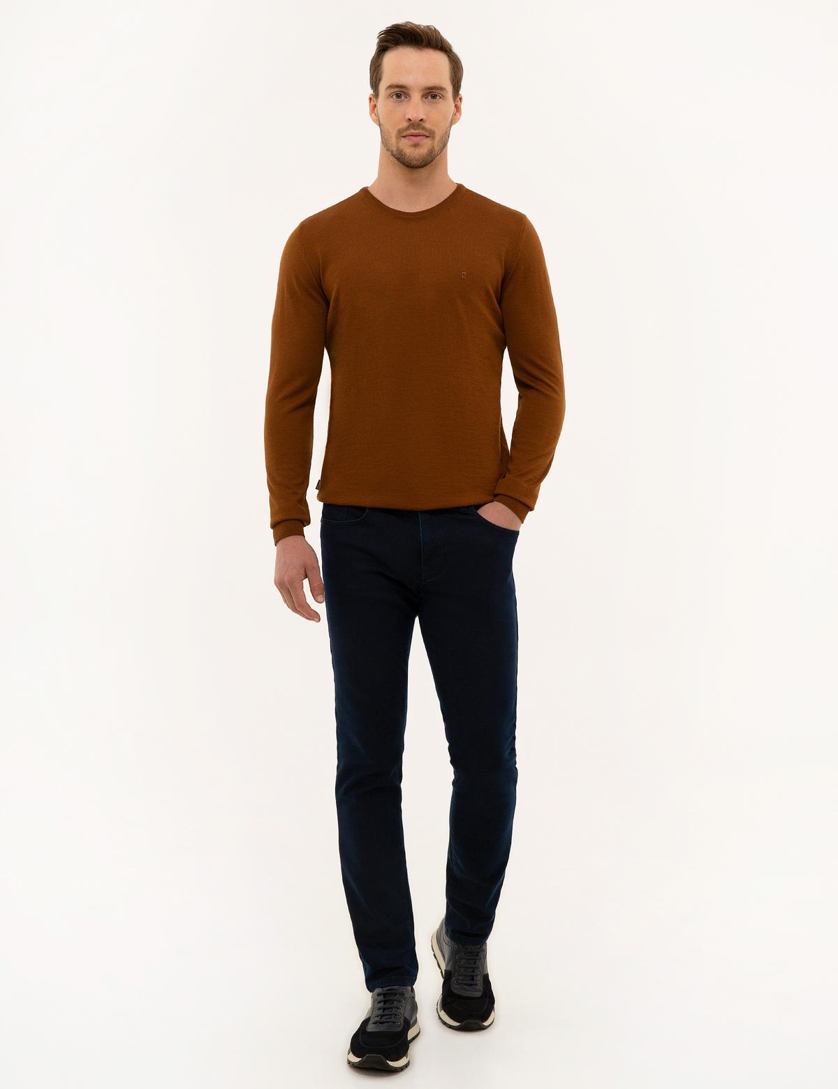 Taba Slim Fit Bisiklet Yaka Basic Triko Kazak - 50227677107