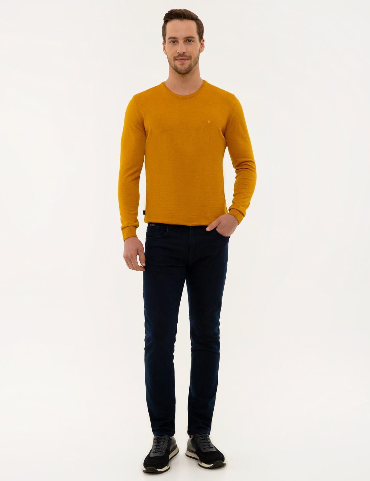 Safran Slim Fit Bisiklet Yaka Basic Triko Kazak - 50227677129