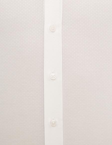 Beyaz Slim Fit Armürlü Gömlek - 50233532011