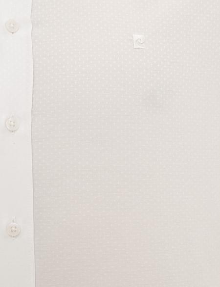 Beyaz Slim Fit Armürlü Gömlek - 50233532011