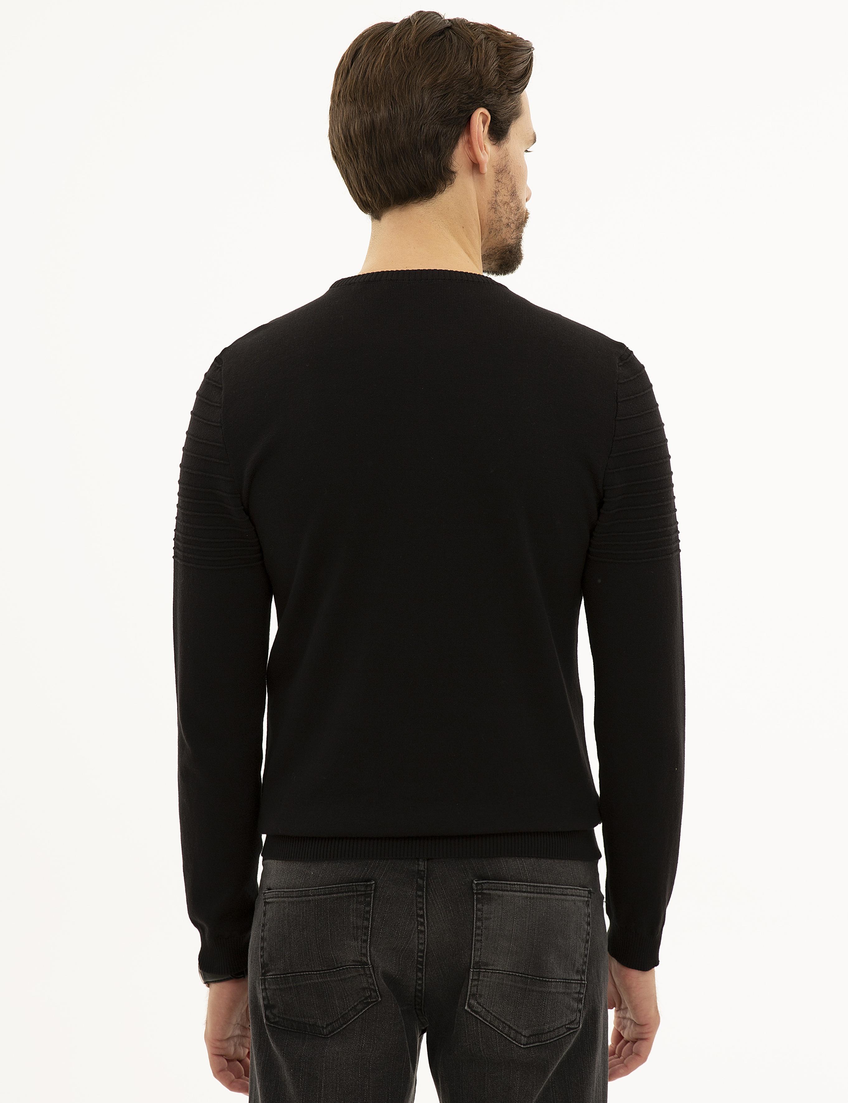 Siyah Slim Fit Triko Kazak