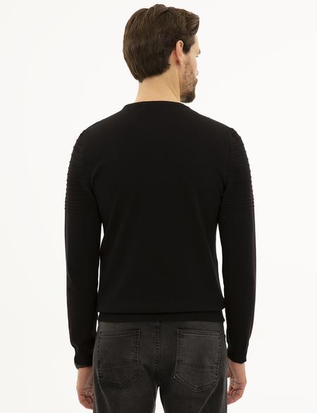 Siyah Slim Fit Triko Kazak - 50233715011