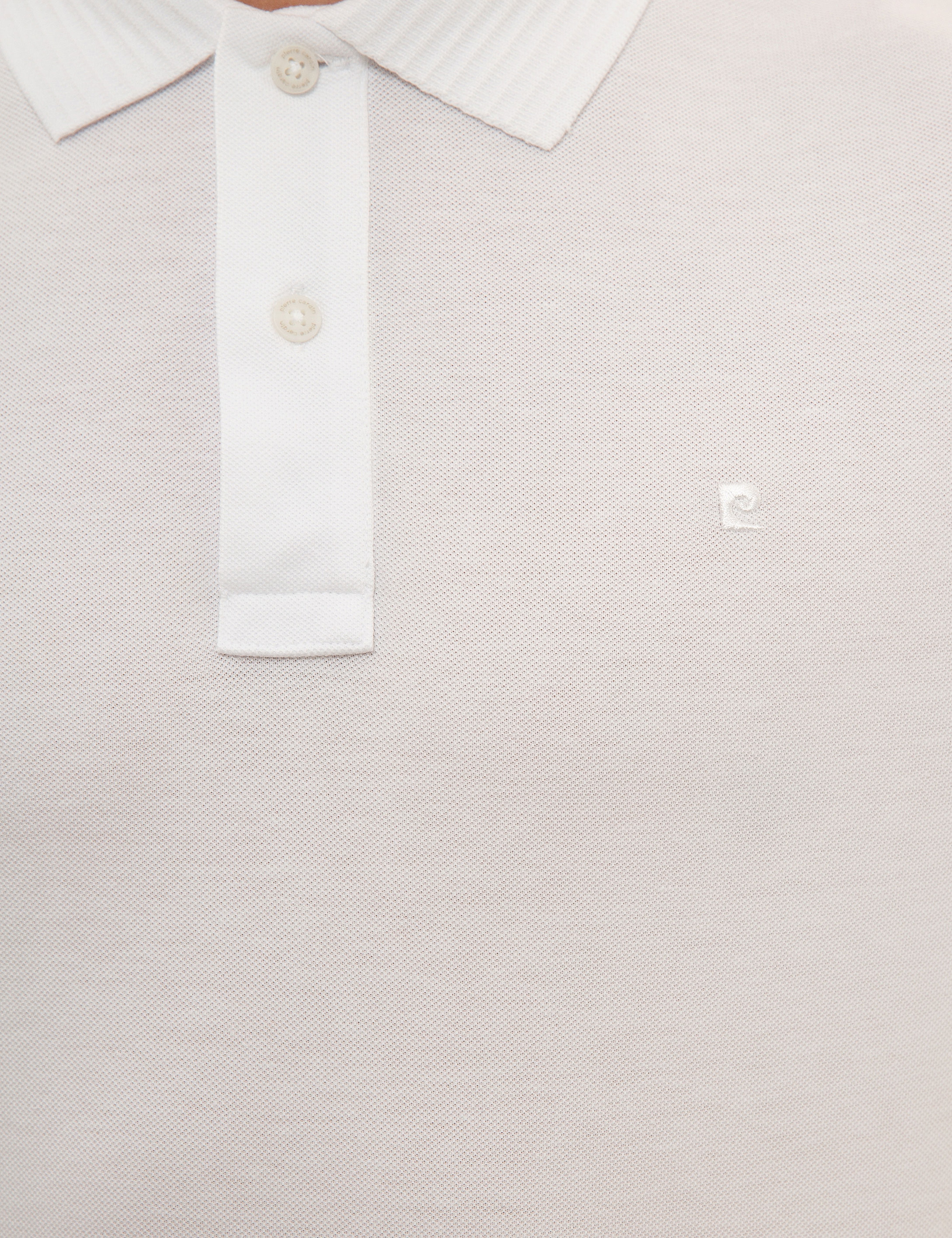 Beyaz Slim Fit Polo Yaka Basic T-Shirt