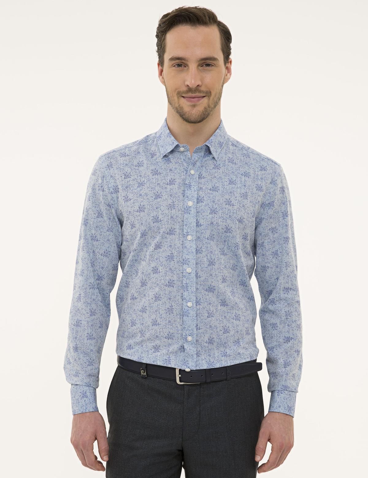 Açık Mavi Slim Fit Uzun Kollu Gömlek